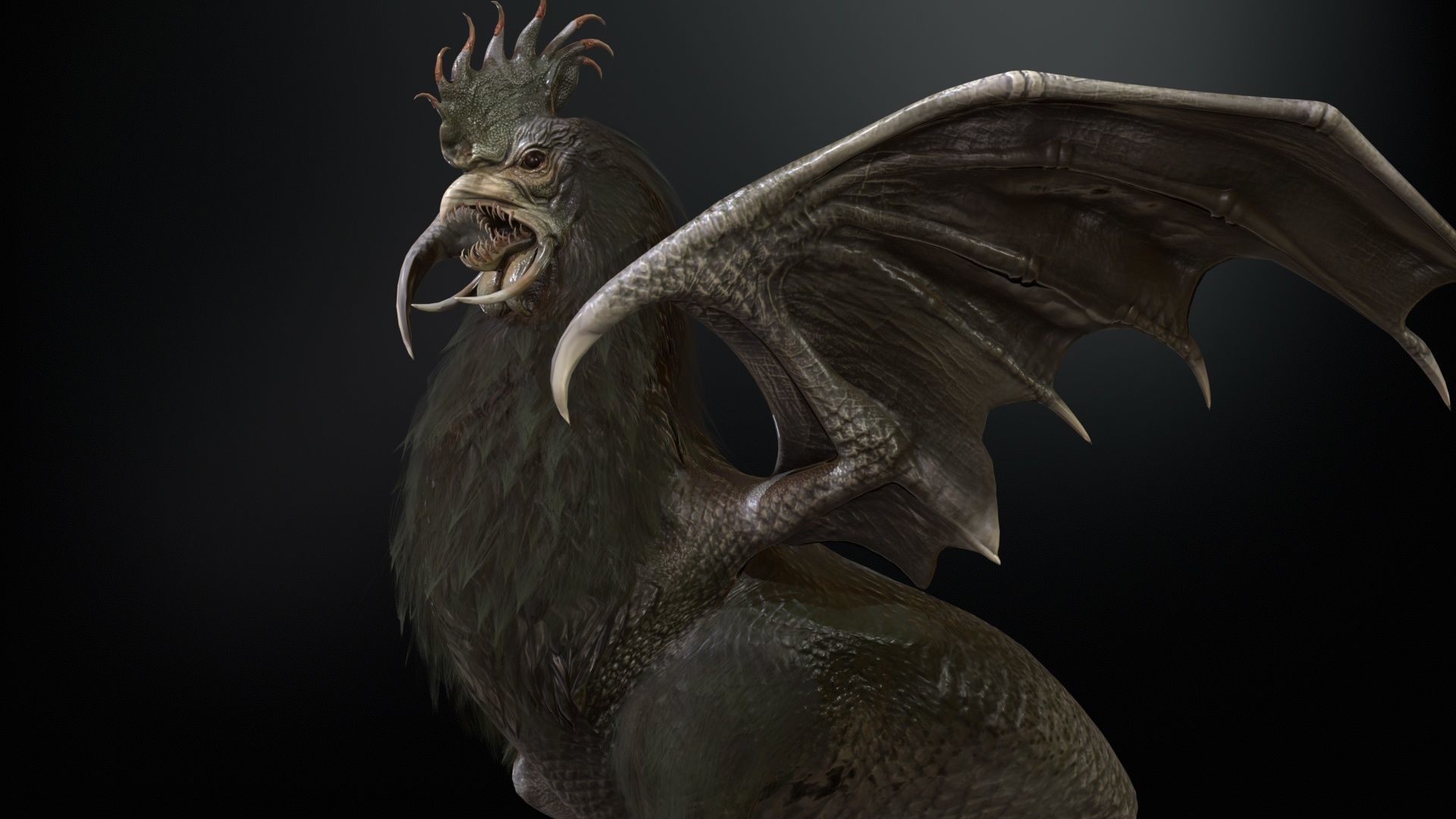  Kurolisk is an ancient Slavic monster Low-poly 3D model_10