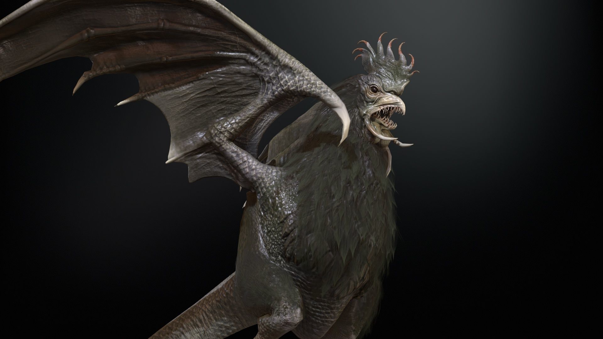  Kurolisk is an ancient Slavic monster Low-poly 3D model_8