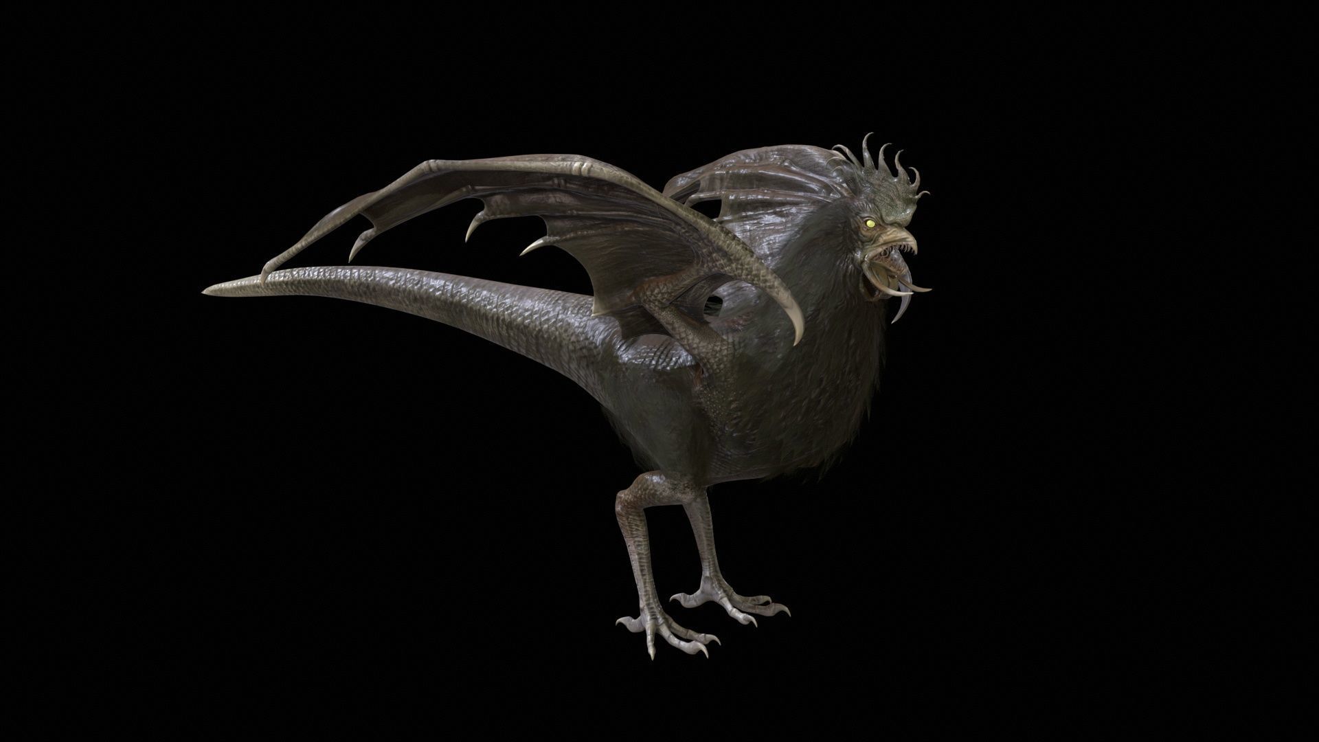  Kurolisk is an ancient Slavic monster Low-poly 3D model_24