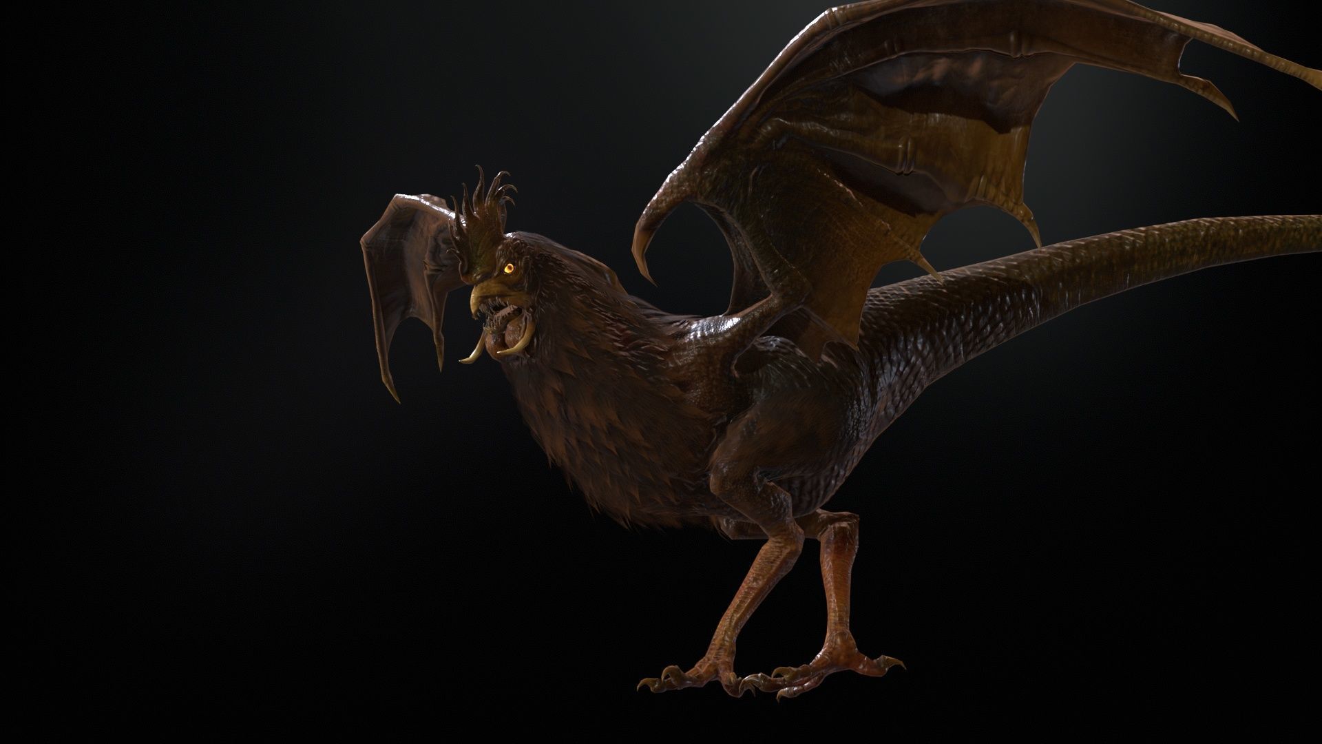  Kurolisk is an ancient Slavic monster Low-poly 3D model_18