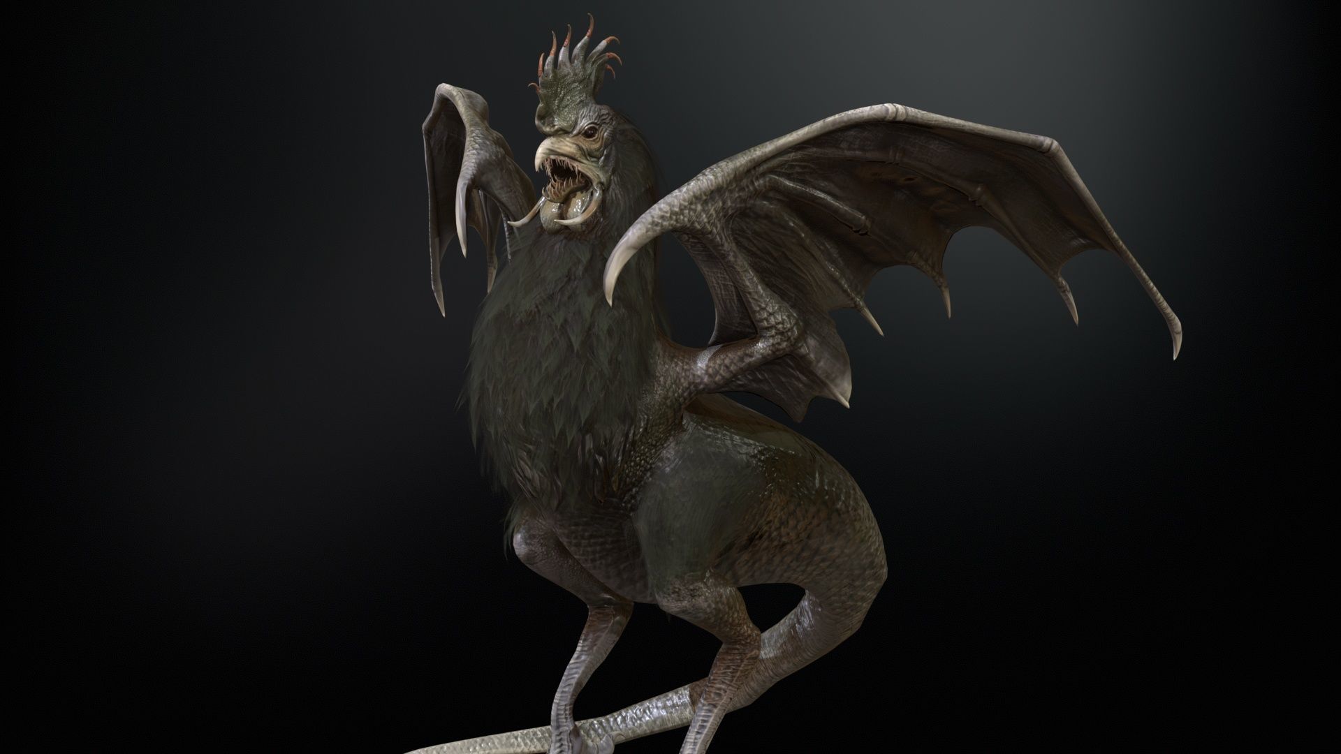  Kurolisk is an ancient Slavic monster Low-poly 3D model_11