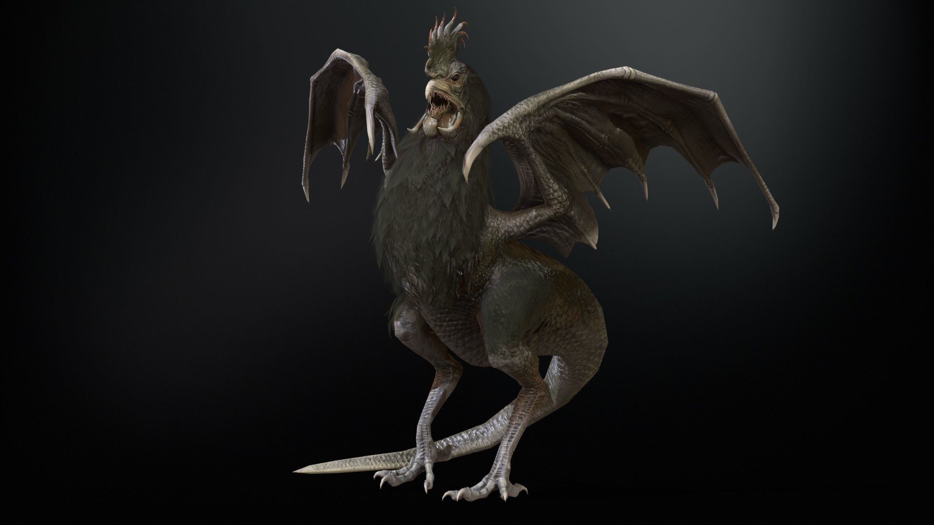  Kurolisk is an ancient Slavic monster Low-poly 3D model_9