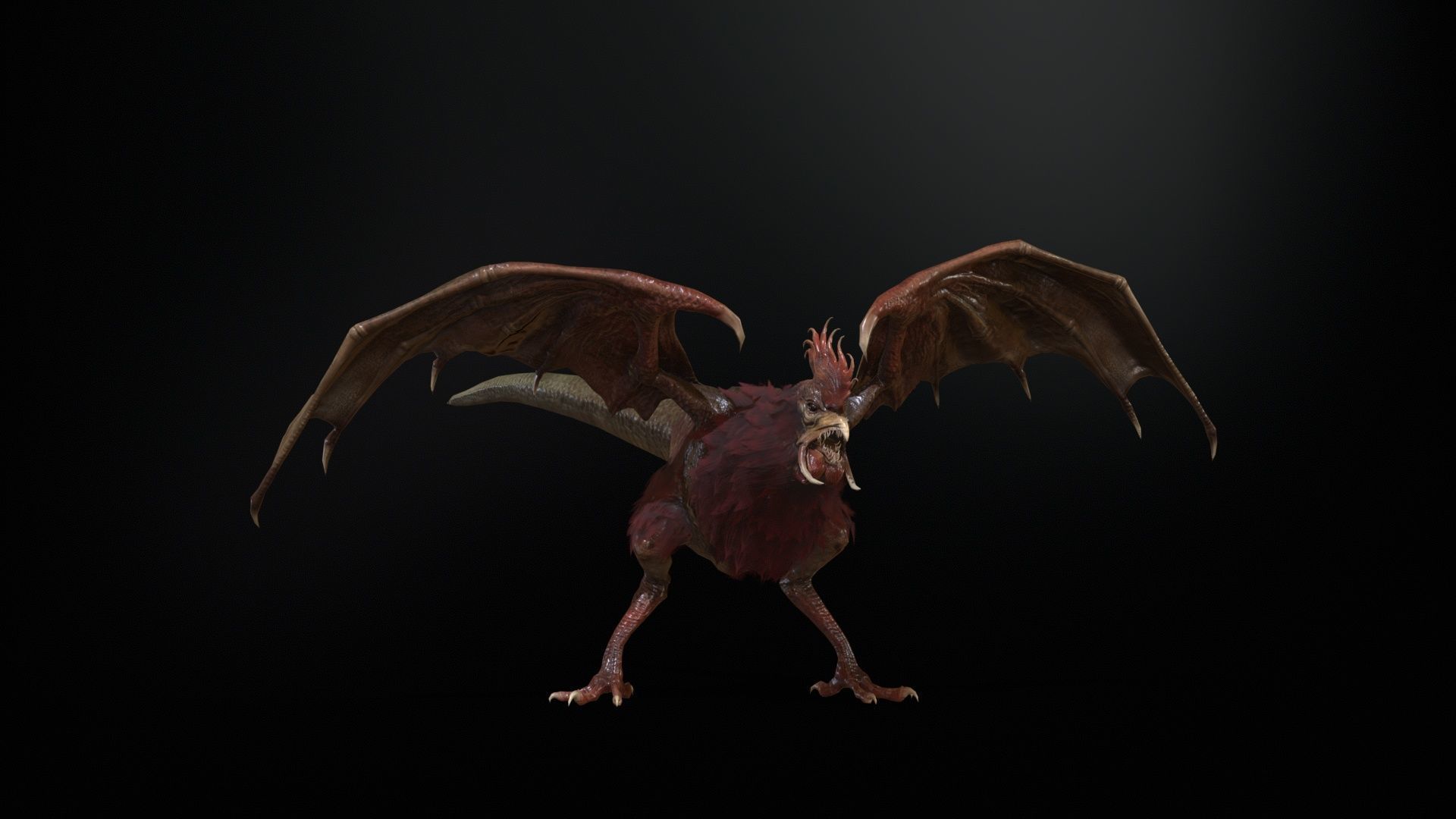  Kurolisk is an ancient Slavic monster Low-poly 3D model_16