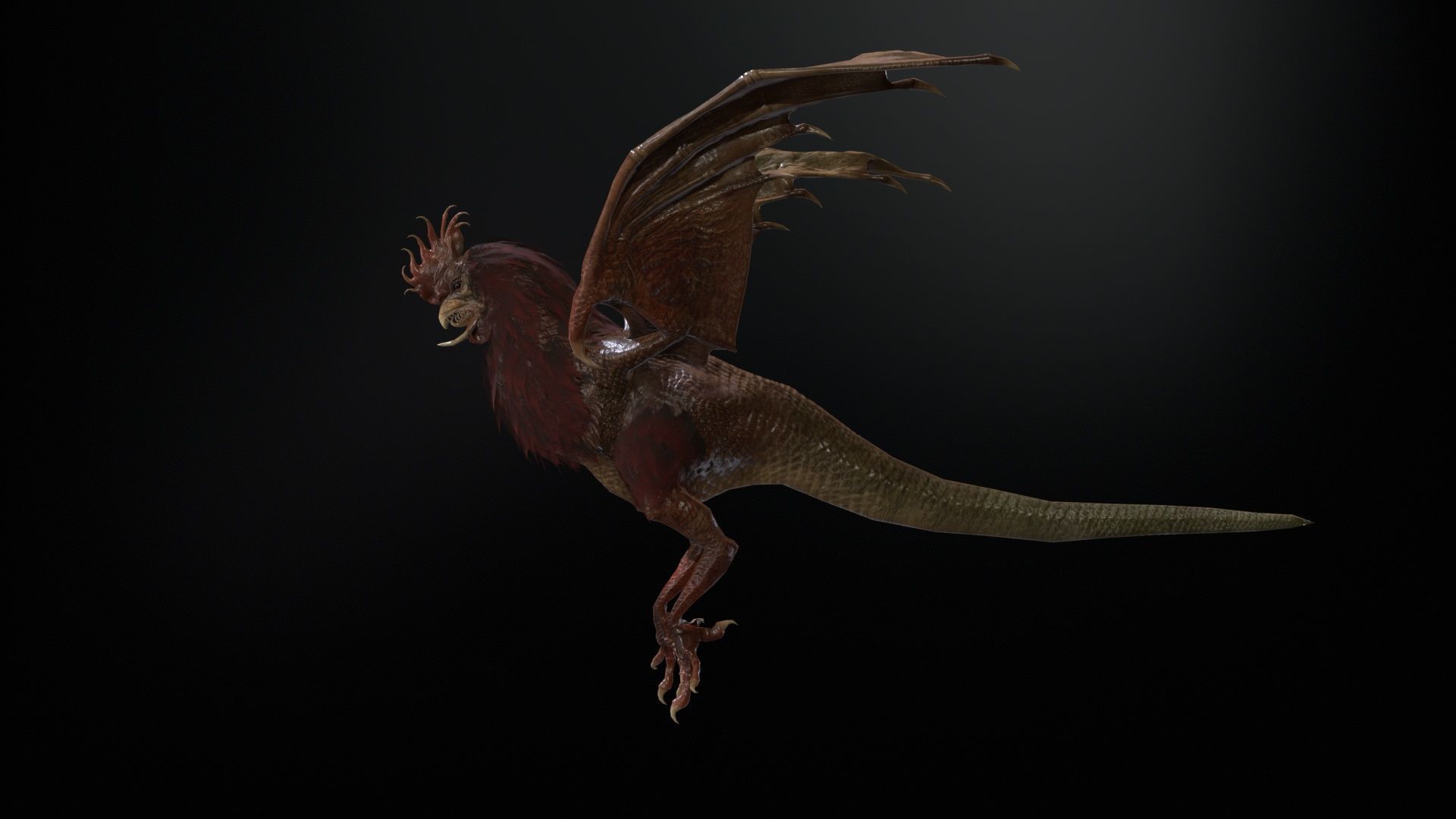  Kurolisk is an ancient Slavic monster Low-poly 3D model_15