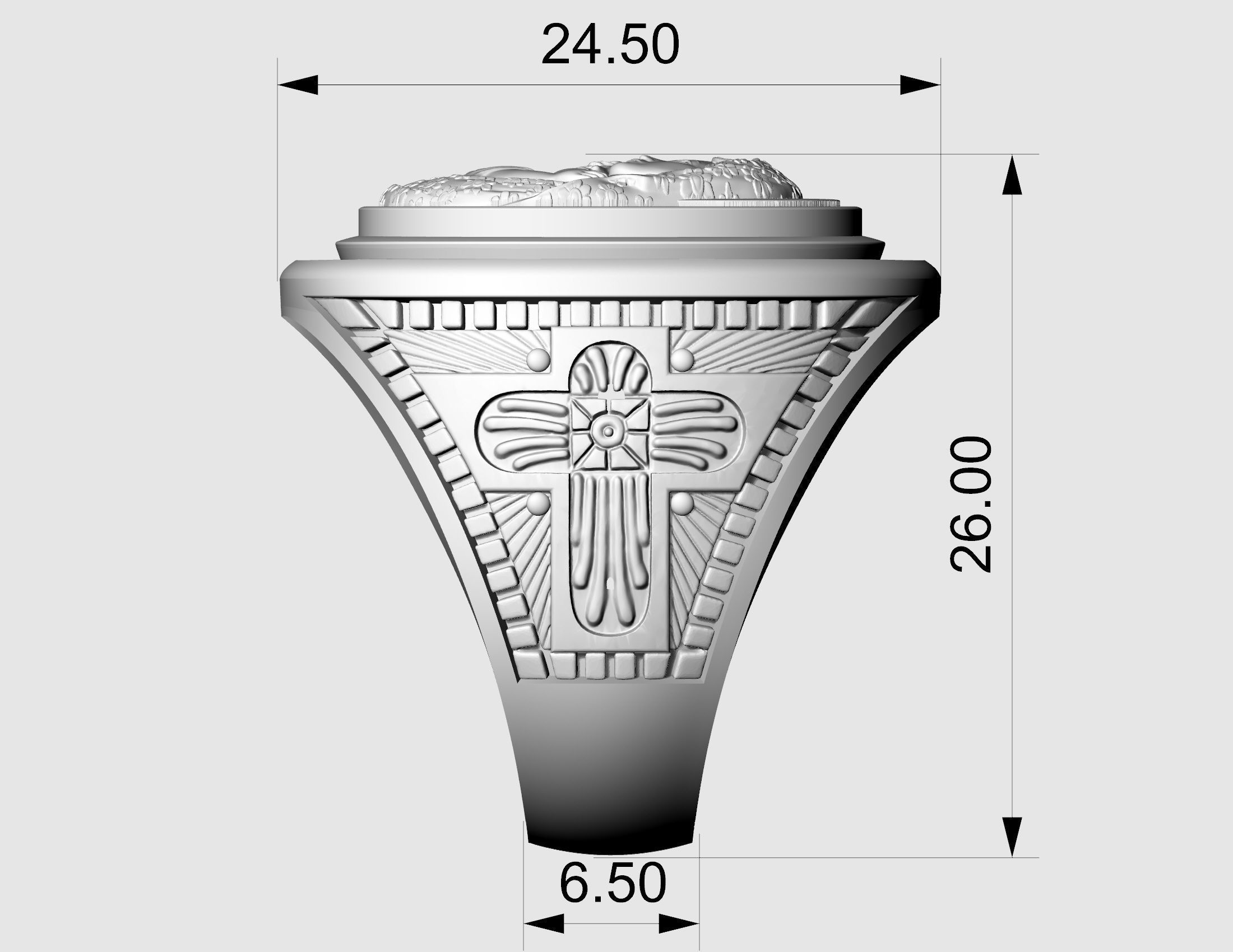 Mary with Jesus child ring 3D print model_17