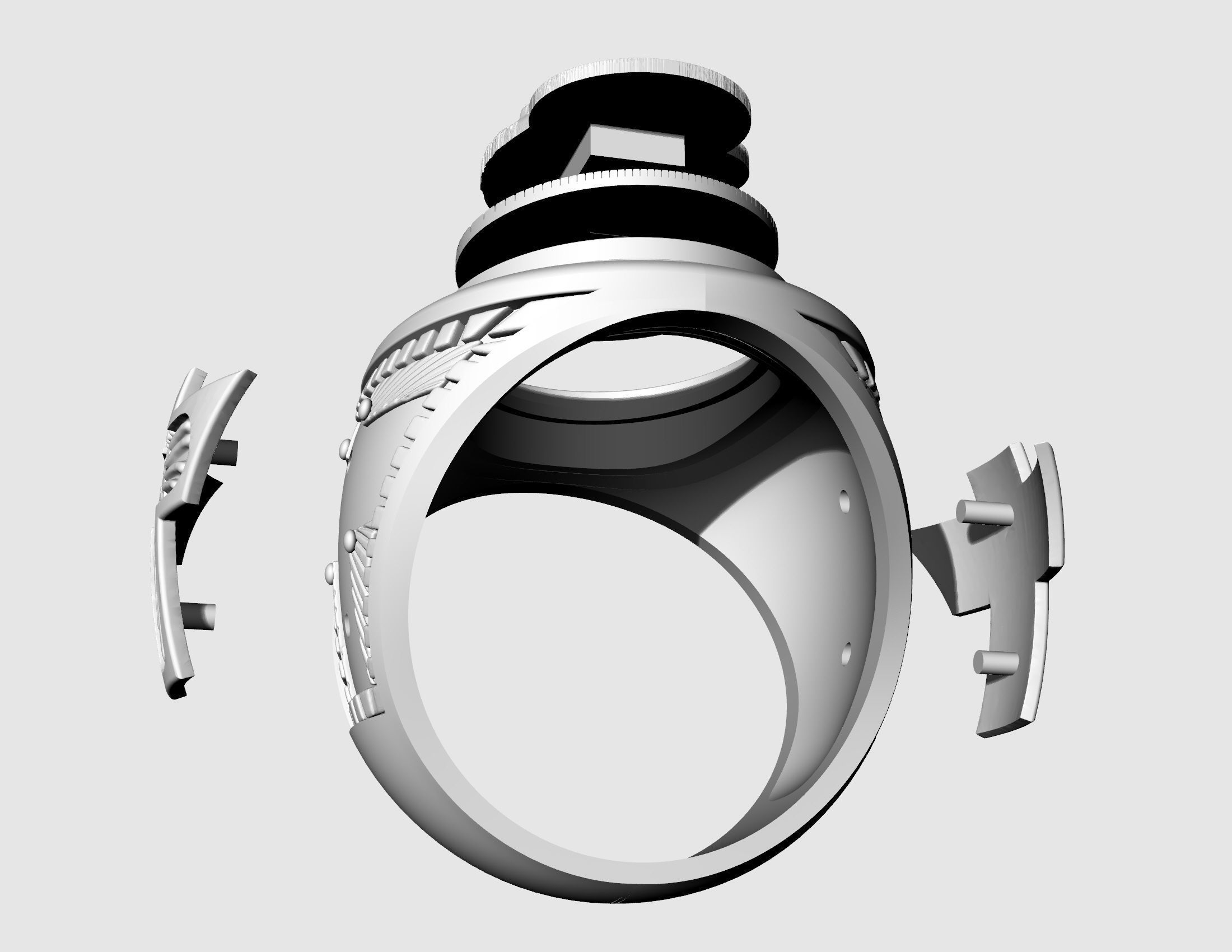 Mary with Jesus child ring 3D print model_13