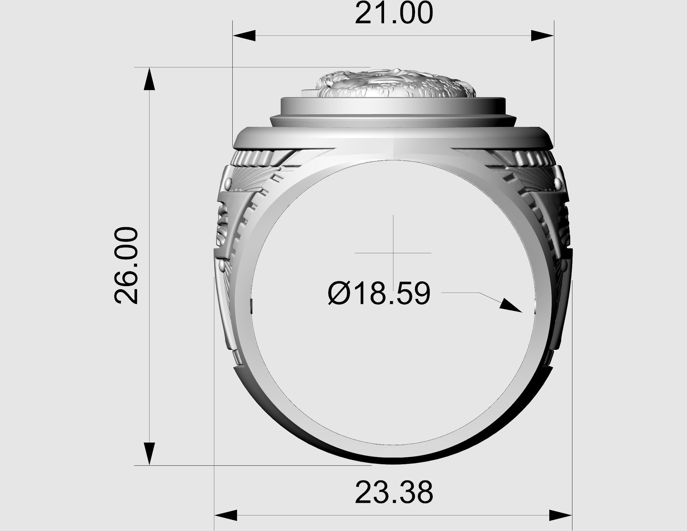 Mary with Jesus child ring 3D print model_16