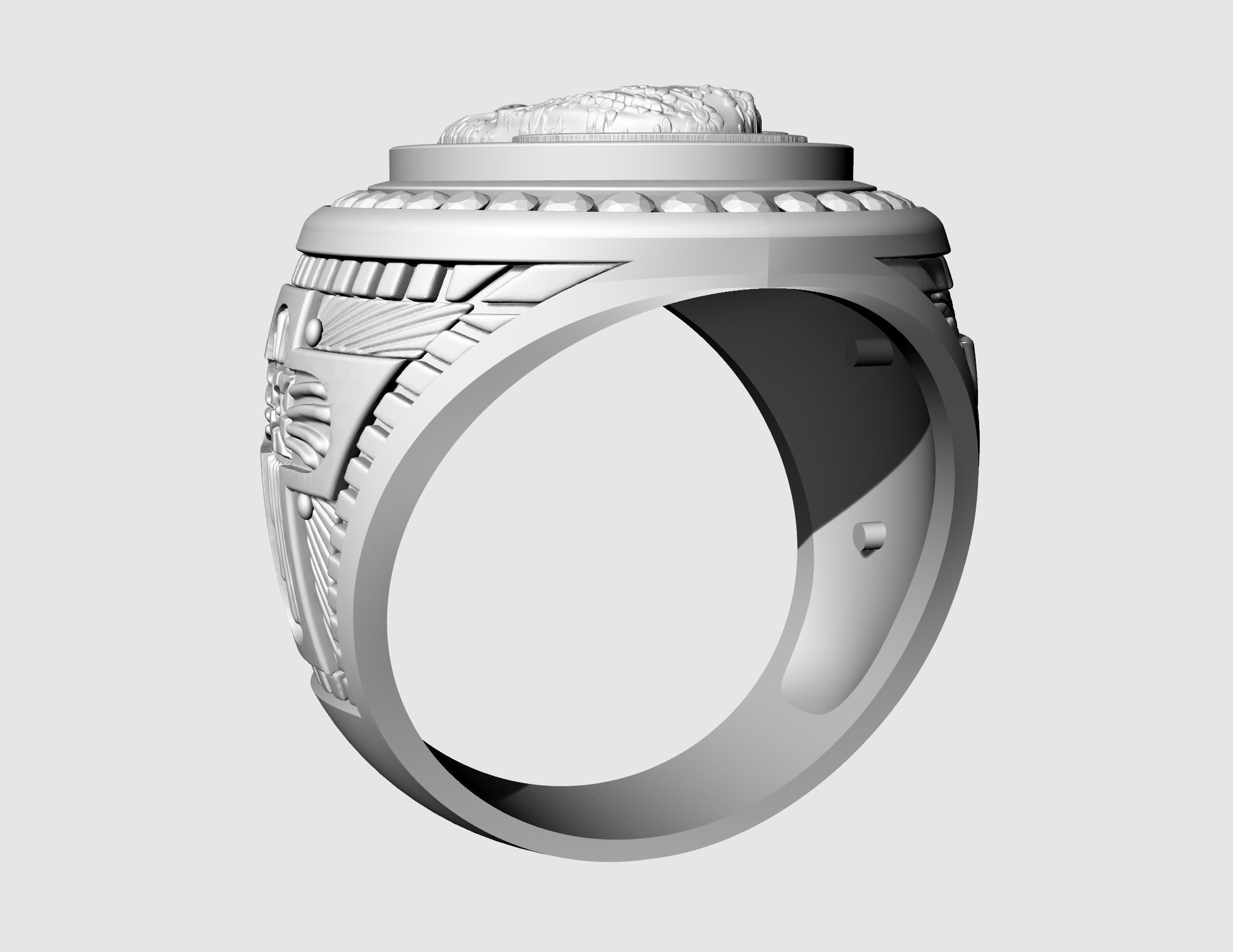 Mary with Jesus child ring 3D print model_10