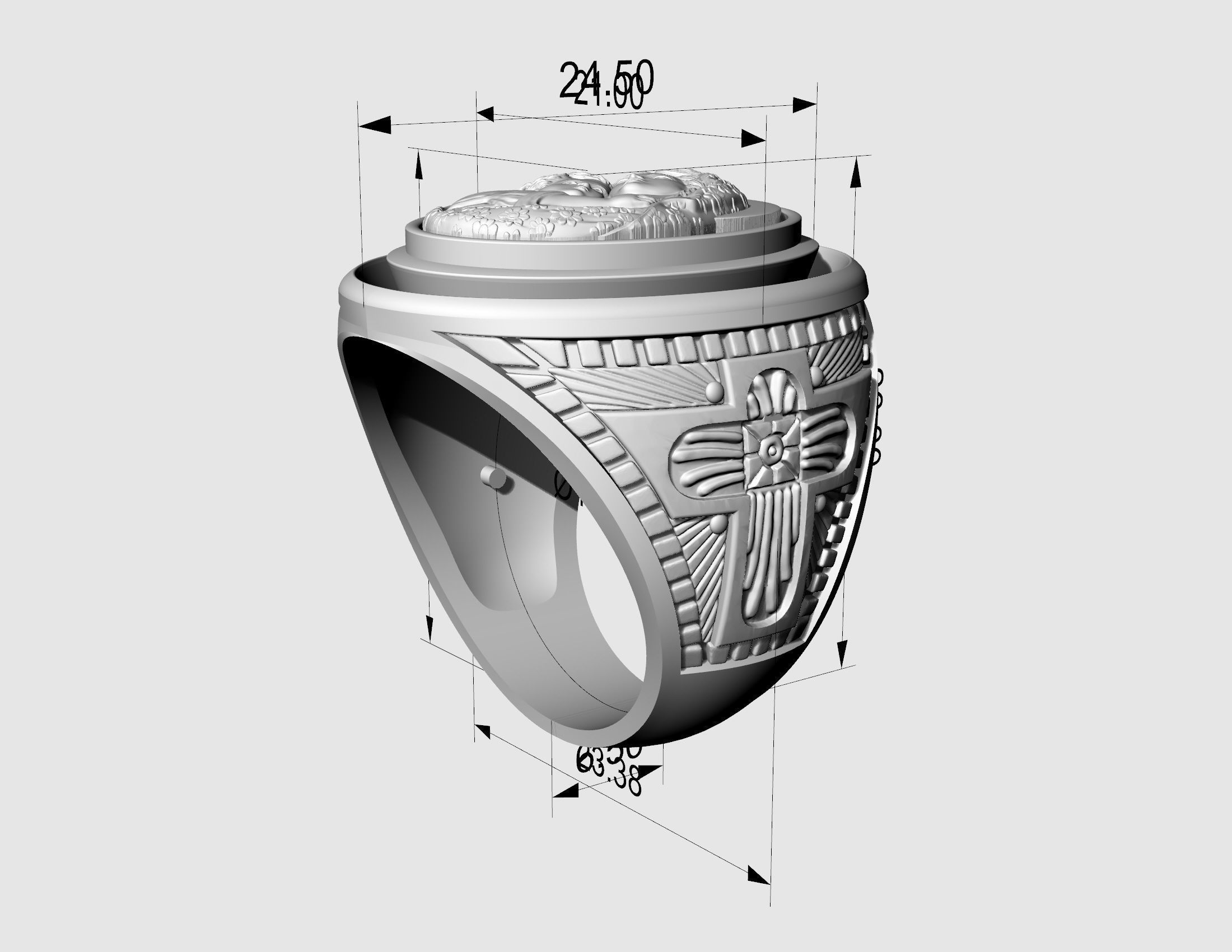 Mary with Jesus child ring 3D print model_18