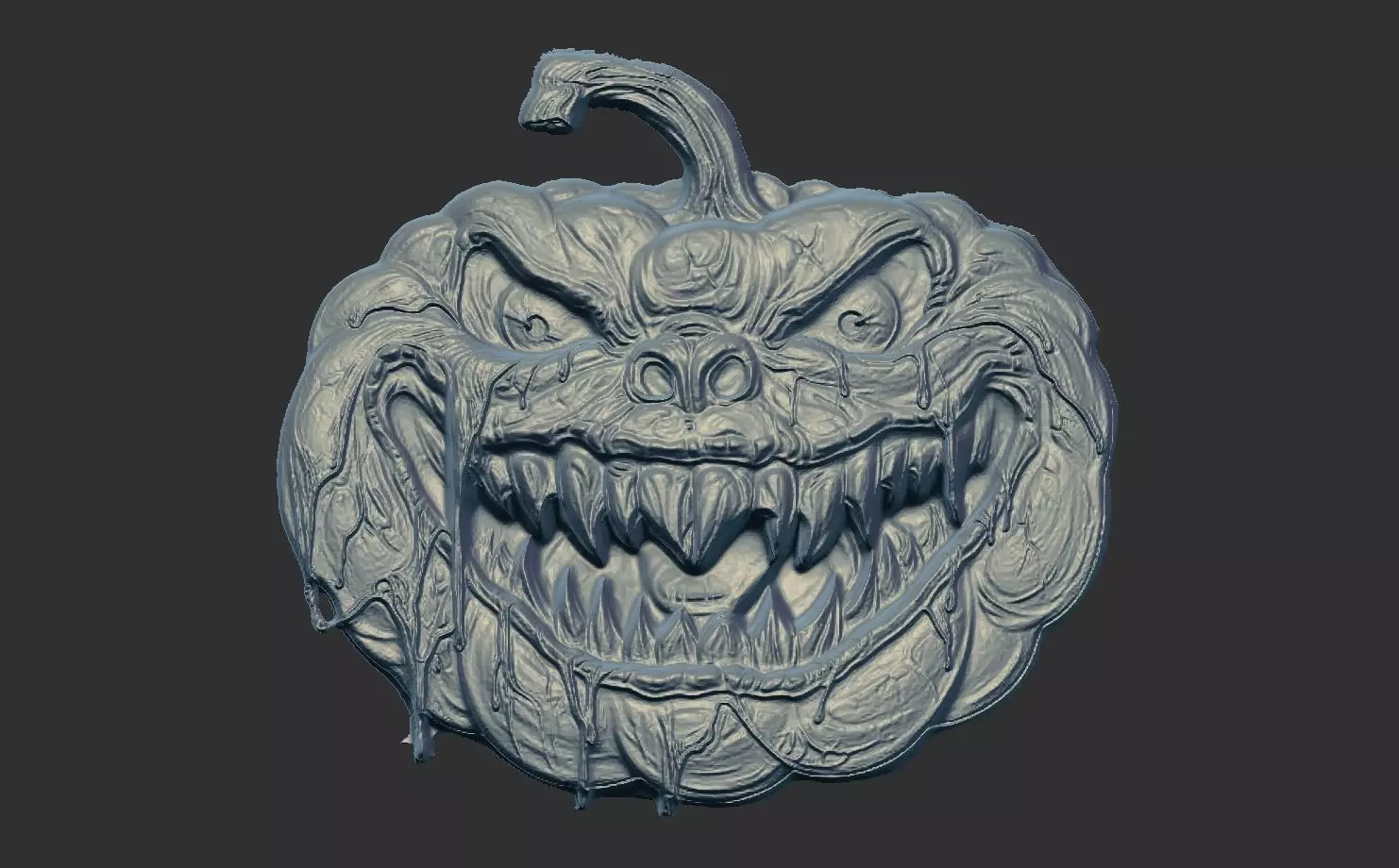 hallowen scary pumpkin face 3D print model