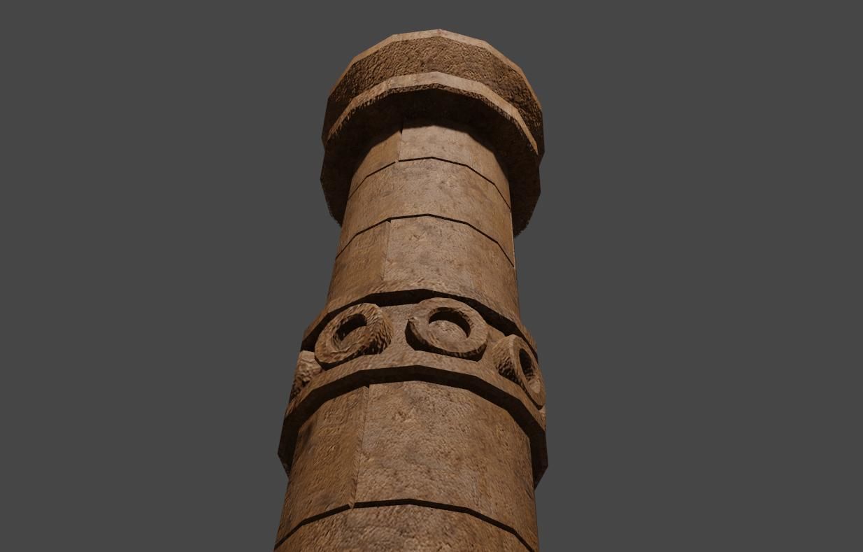 Ancient Column Low-poly 3D model_2