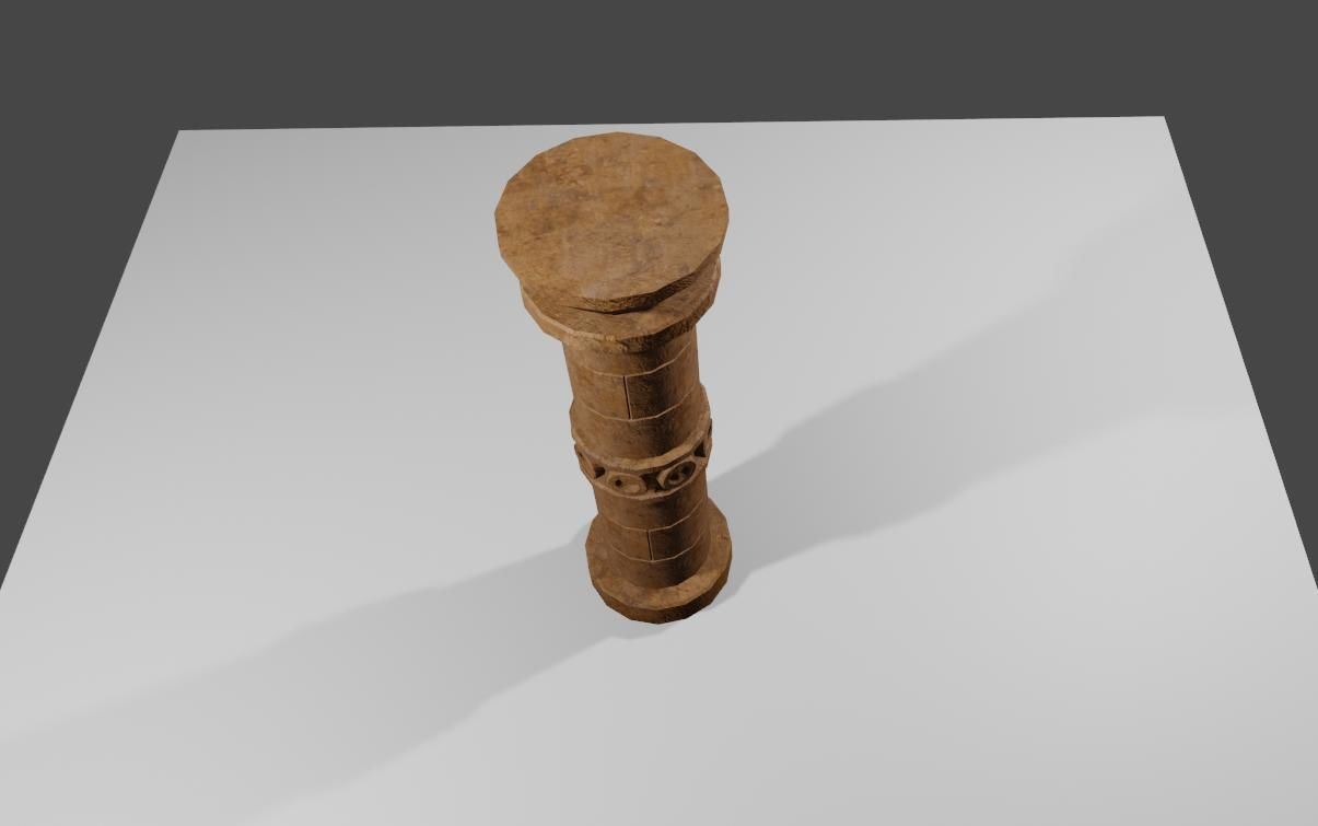 Ancient Column Low-poly 3D model_5
