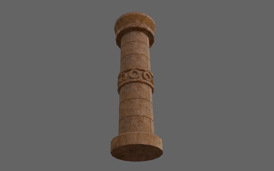 Ancient Column Low-poly 3D model_7