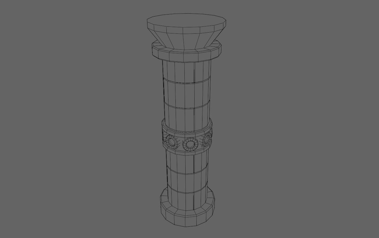 Ancient Column Low-poly 3D model_12
