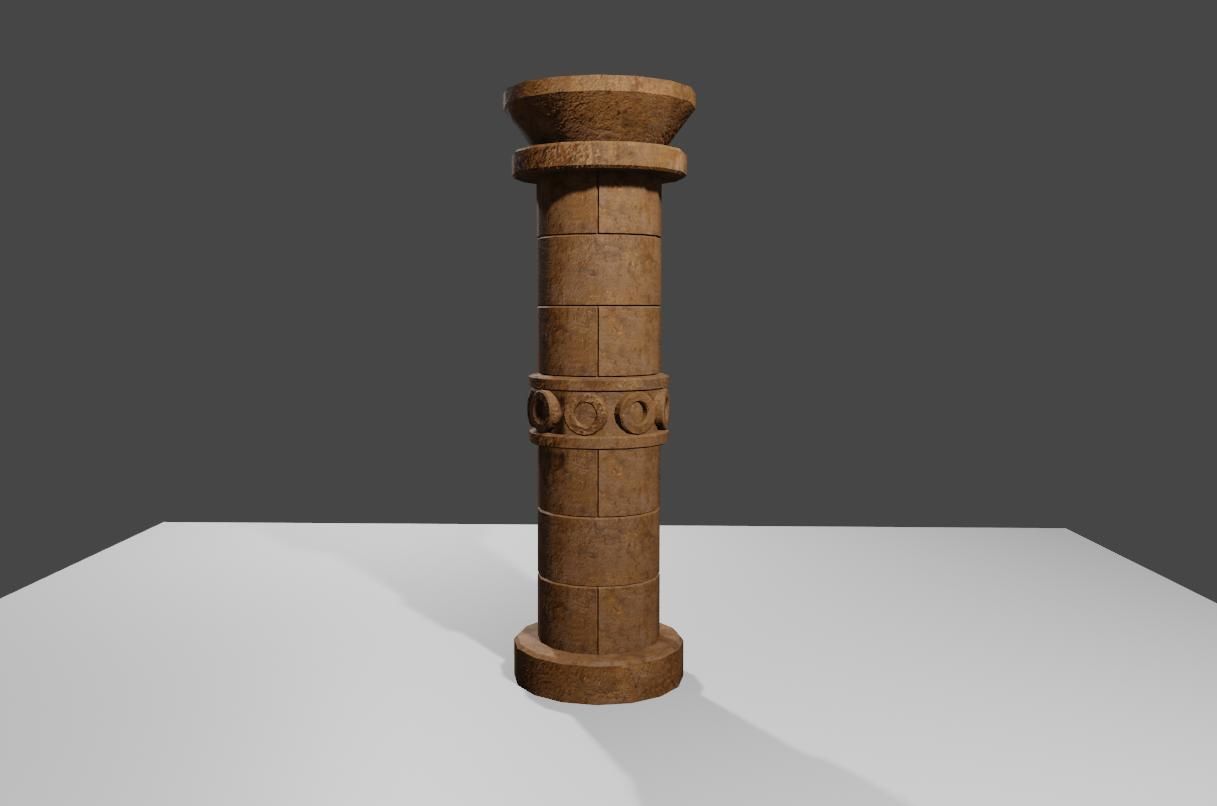 Ancient Column Low-poly 3D model_3