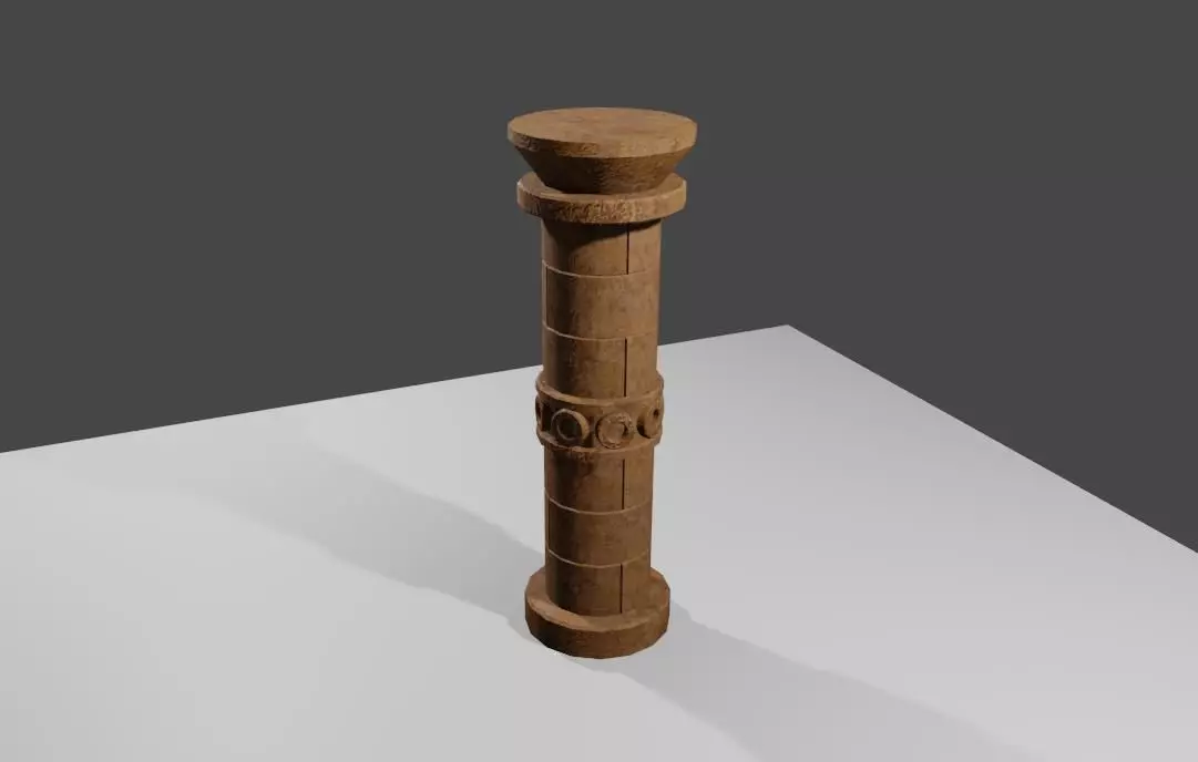 Ancient Column Low-poly 3D model_0