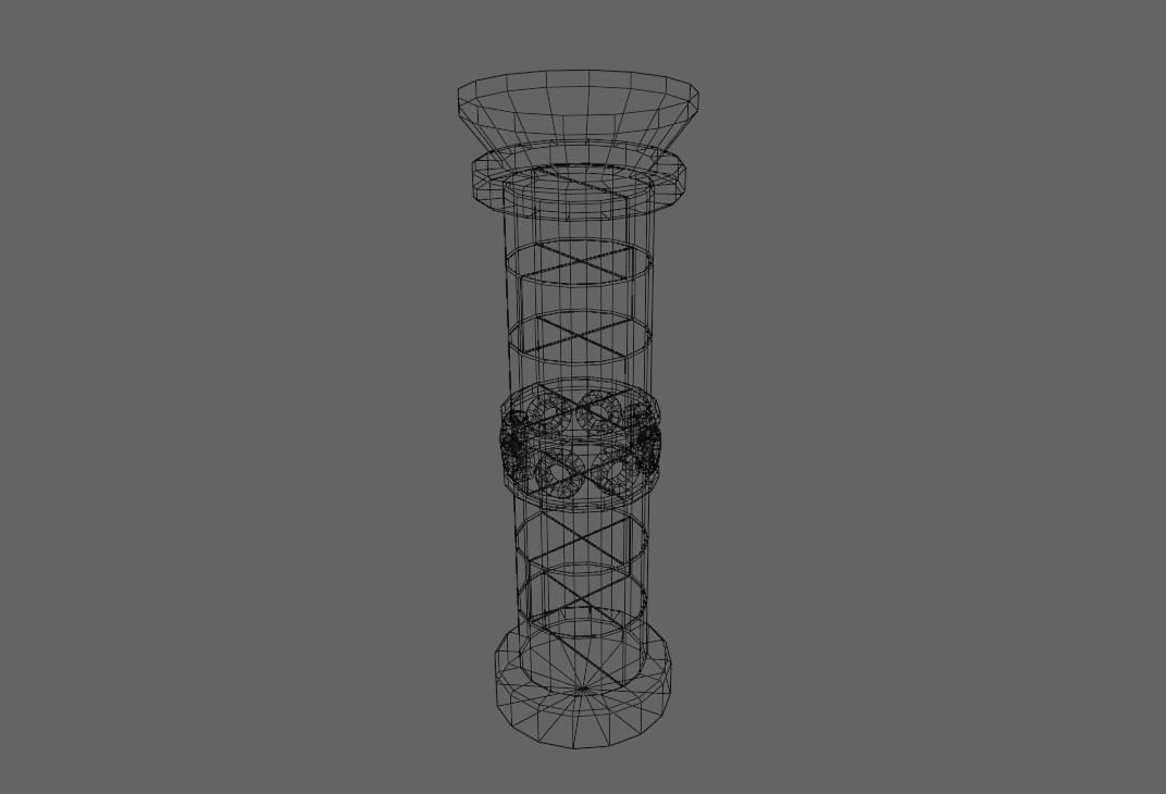 Ancient Column Low-poly 3D model_13