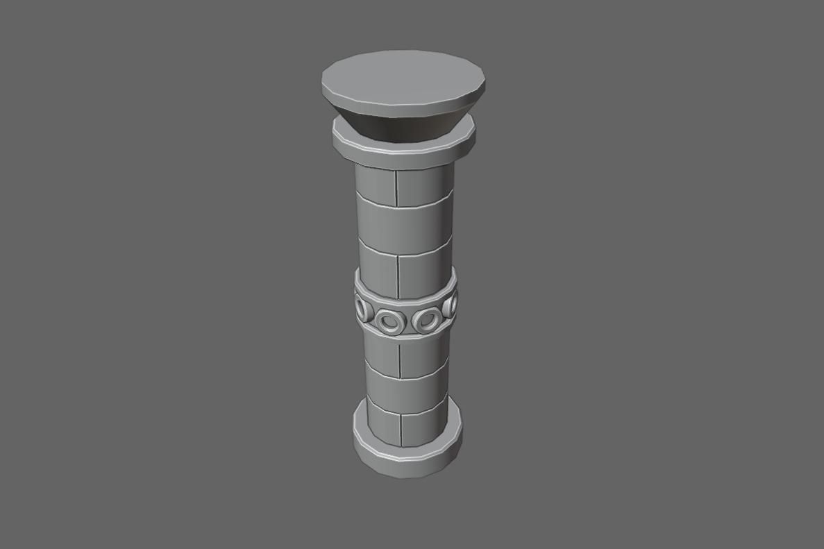 Ancient Column Low-poly 3D model_9