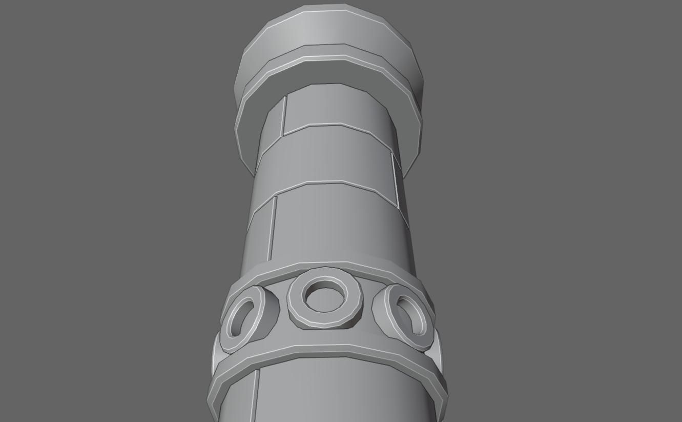 Ancient Column Low-poly 3D model_11