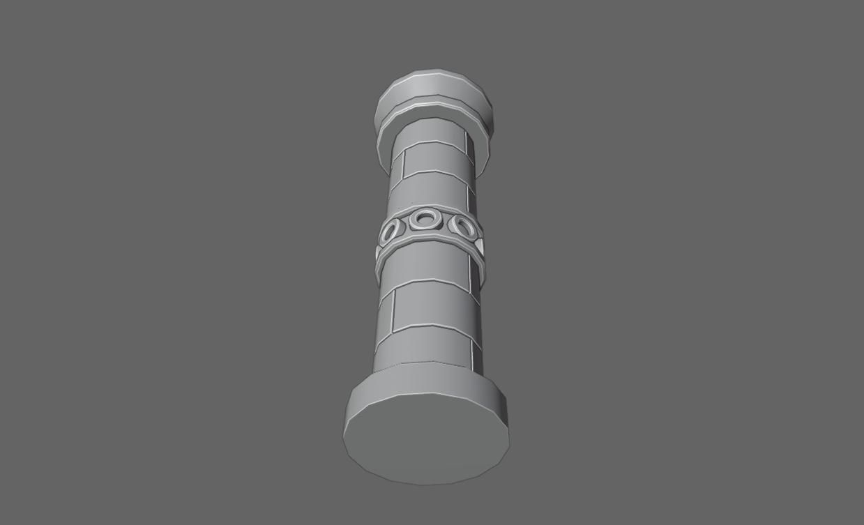 Ancient Column Low-poly 3D model_10