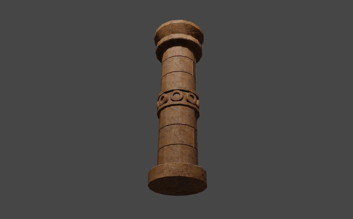 Ancient Column Low-poly 3D model_4