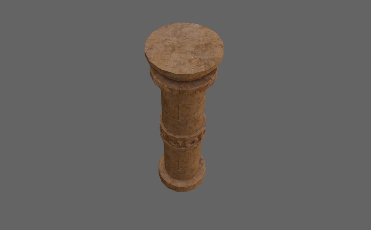 Ancient Column Low-poly 3D model_8
