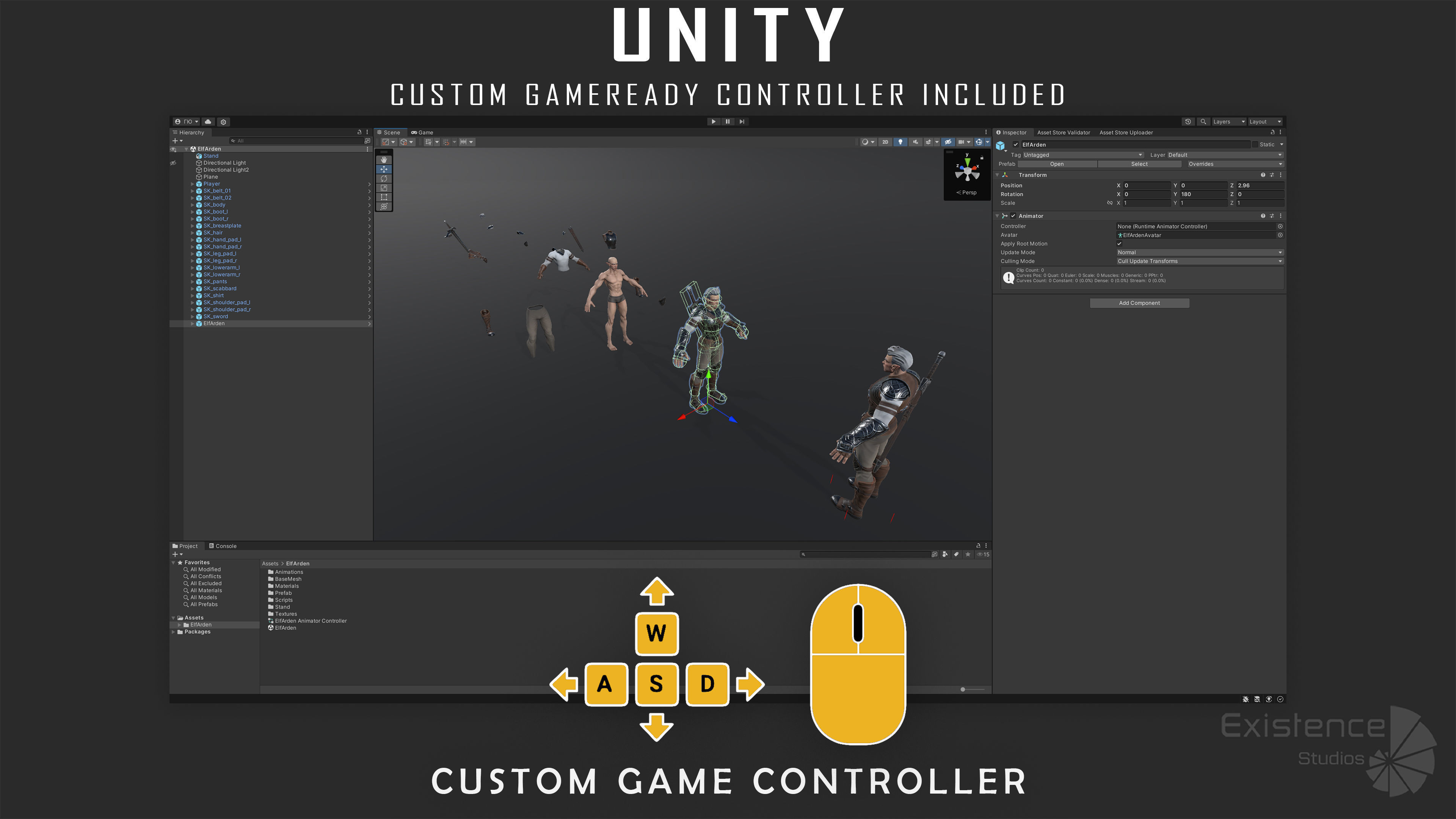 Elf Arden - Stylized Medieval Elven Warrior - RPG Hero - 56 Low-poly 3D model_6