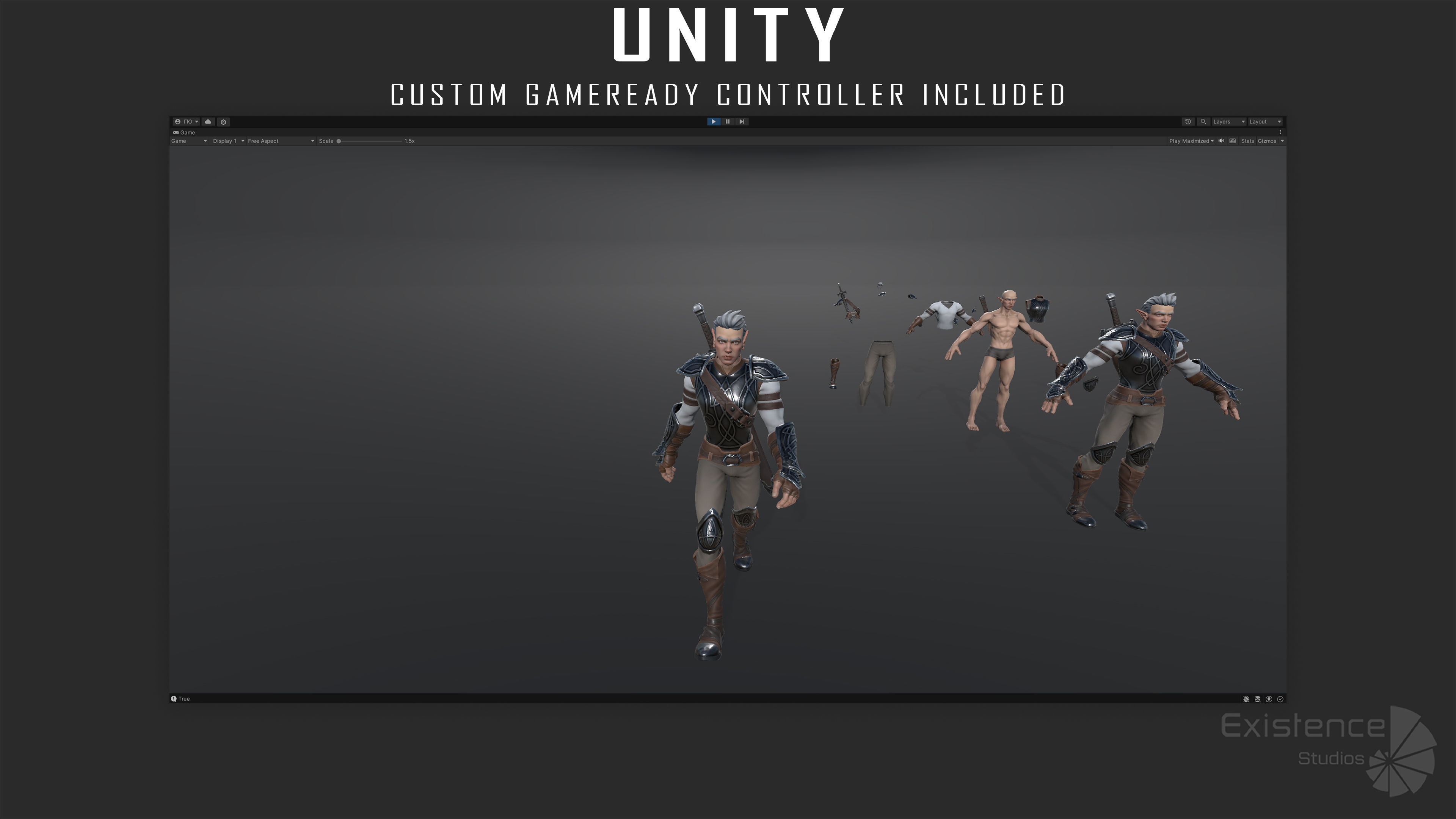 Elf Arden - Stylized Medieval Elven Warrior - RPG Hero - 56 Low-poly 3D model_28