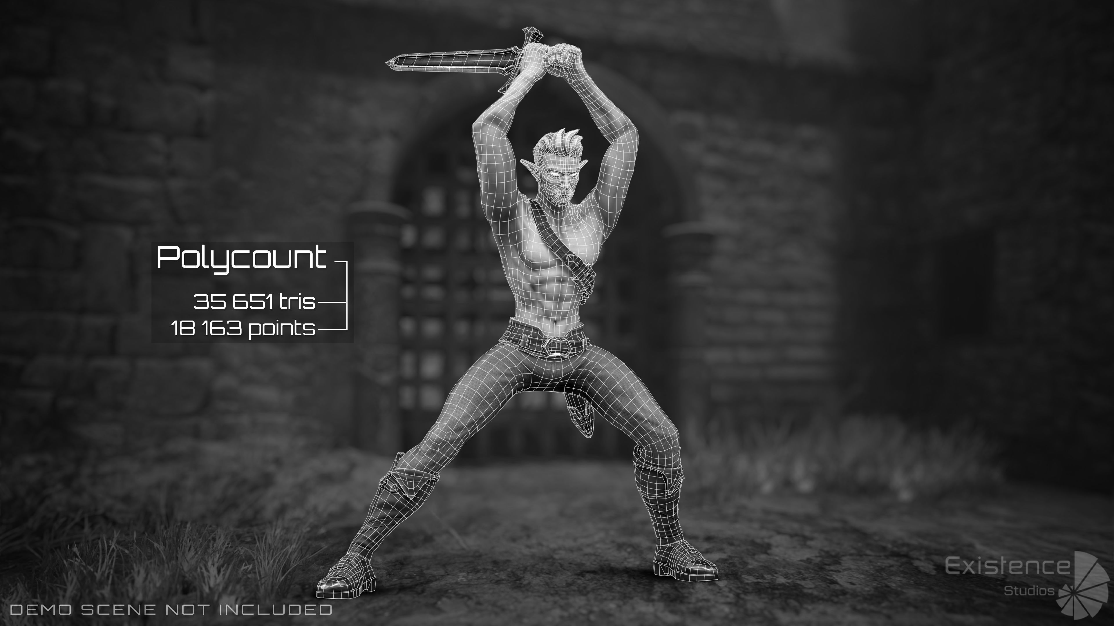 Elf Arden - Stylized Medieval Elven Warrior - RPG Hero - 56 Low-poly 3D model_13