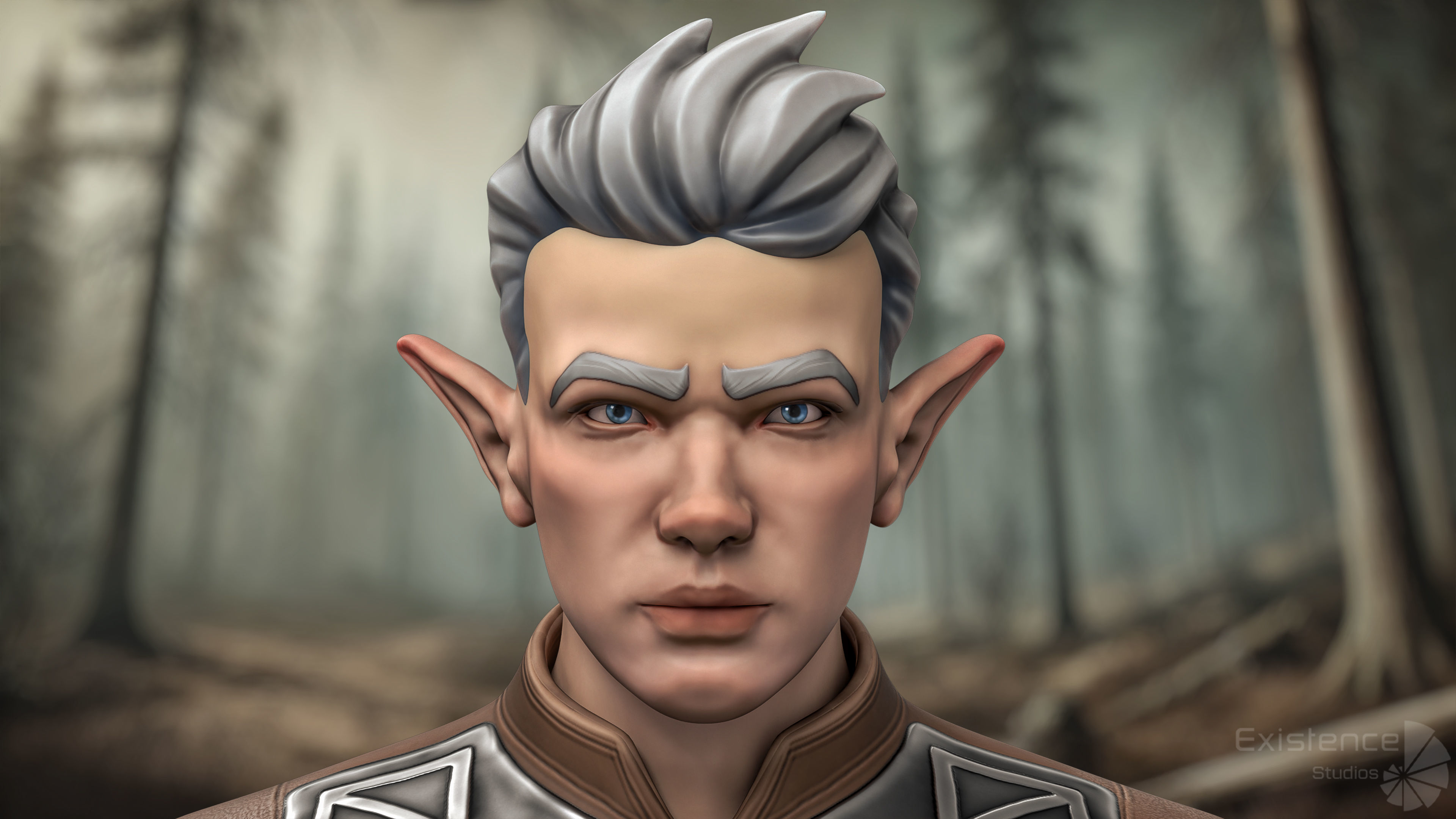 Elf Arden - Stylized Medieval Elven Warrior - RPG Hero - 56 Low-poly 3D model_16