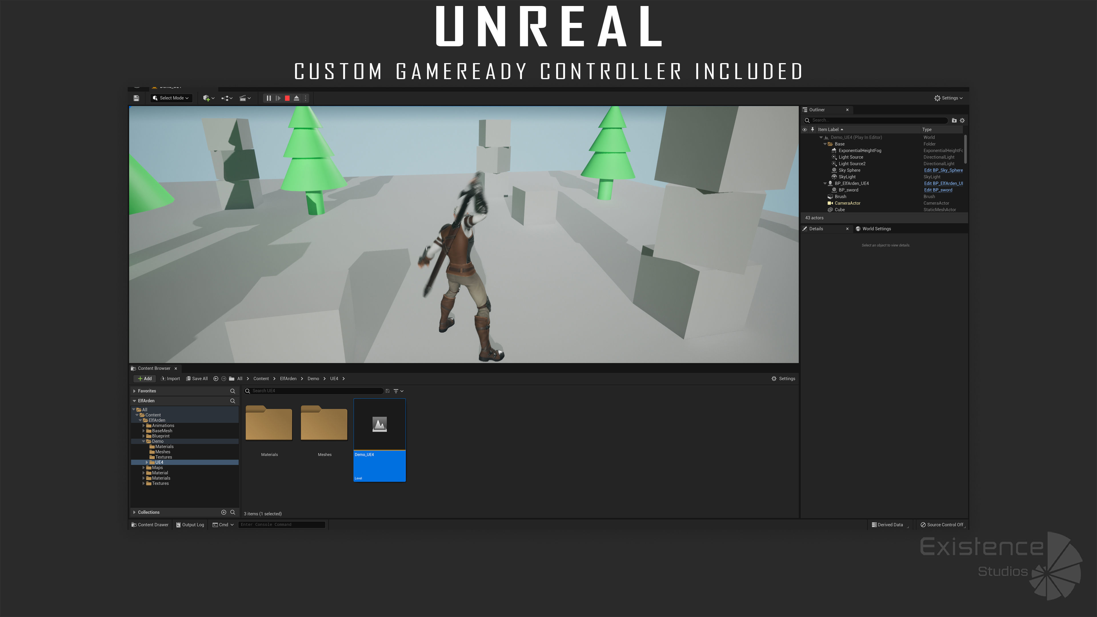 Elf Arden - Stylized Medieval Elven Warrior - RPG Hero - 56 Low-poly 3D model_35