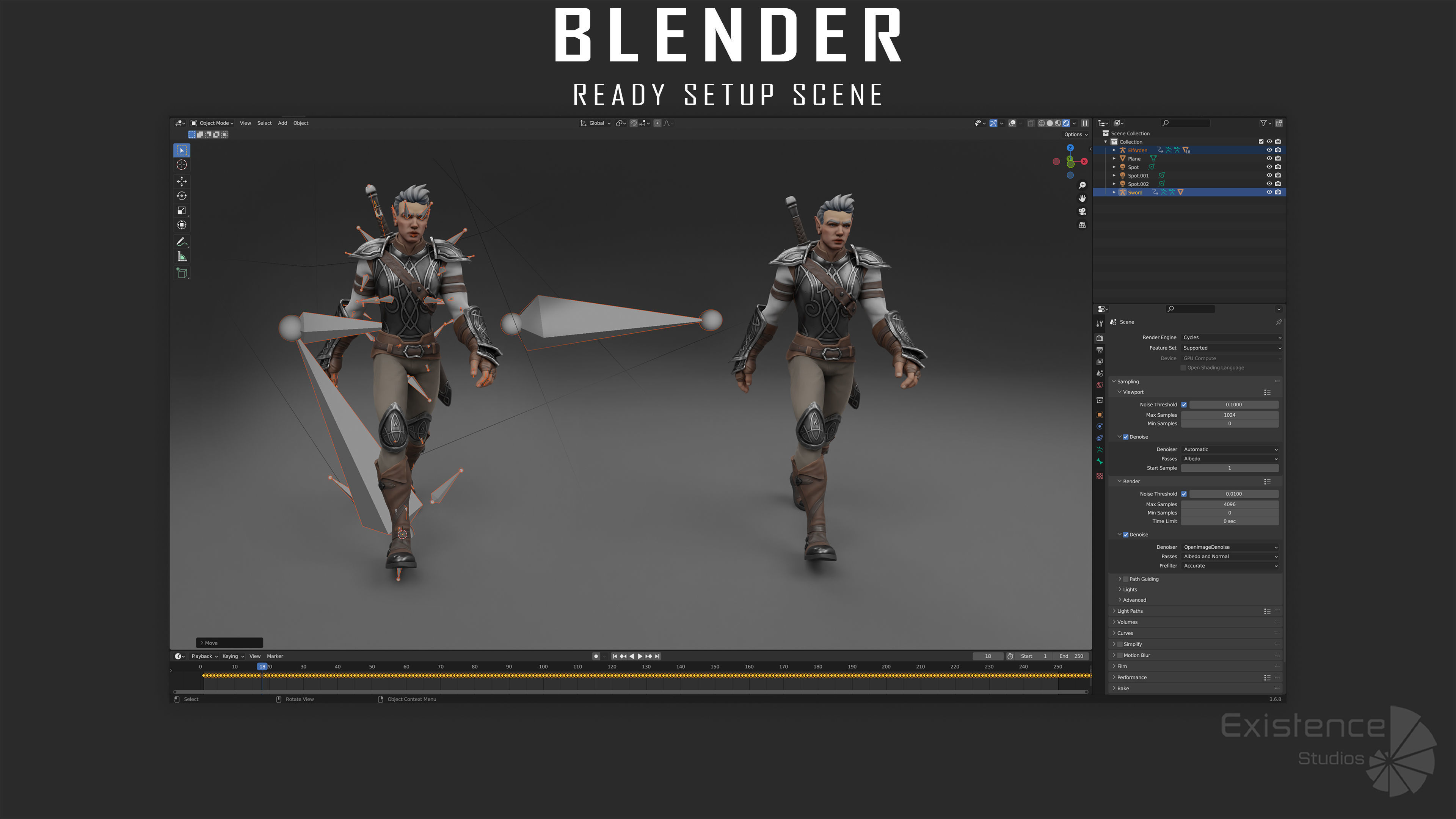 Elf Arden - Stylized Medieval Elven Warrior - RPG Hero - 56 Low-poly 3D model_19