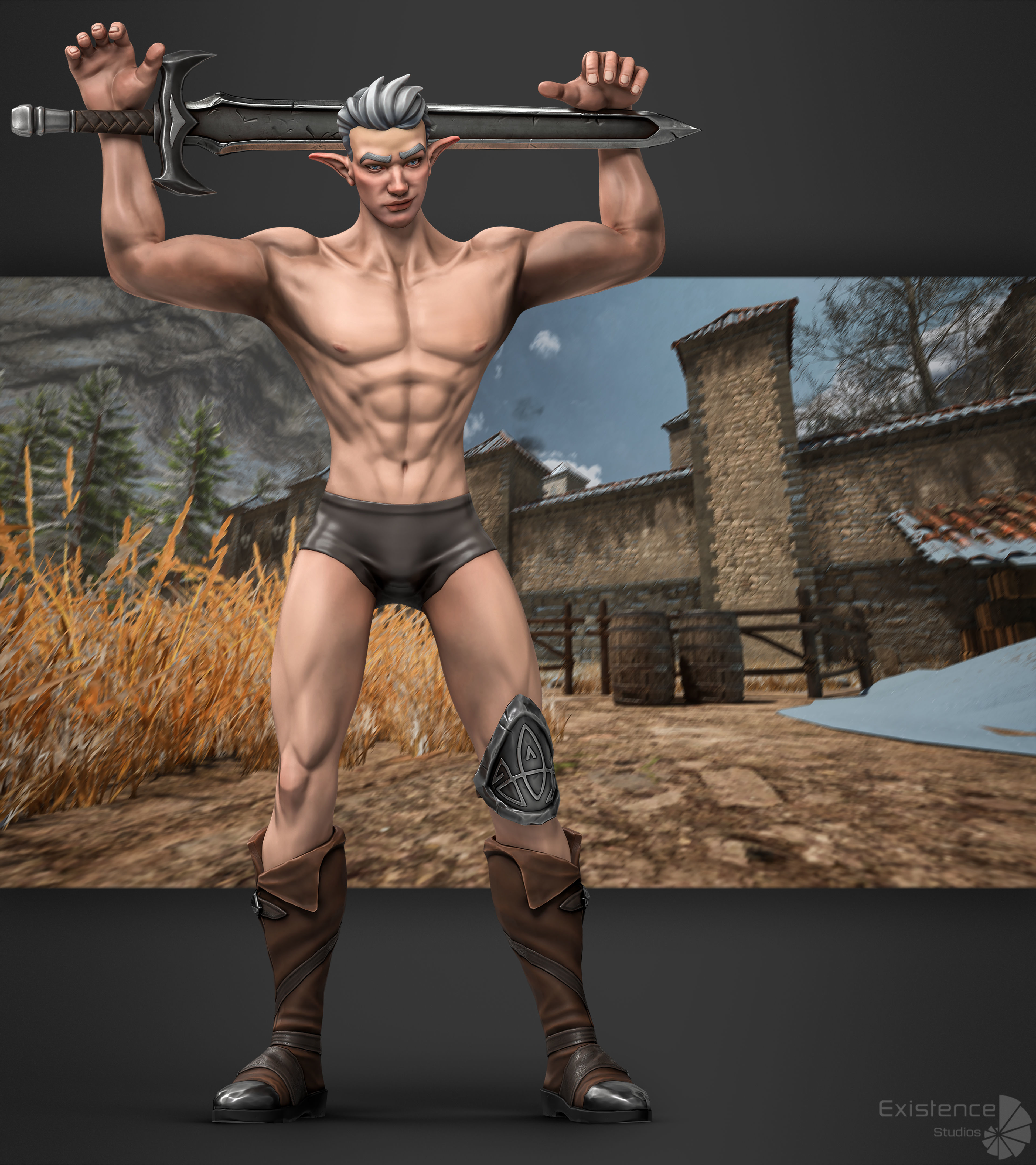 Elf Arden - Stylized Medieval Elven Warrior - RPG Hero - 56 Low-poly 3D model_15