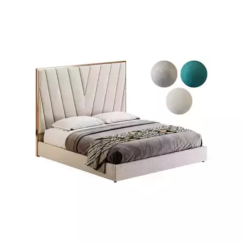 Grayish Upholstered luxury King Size Bed