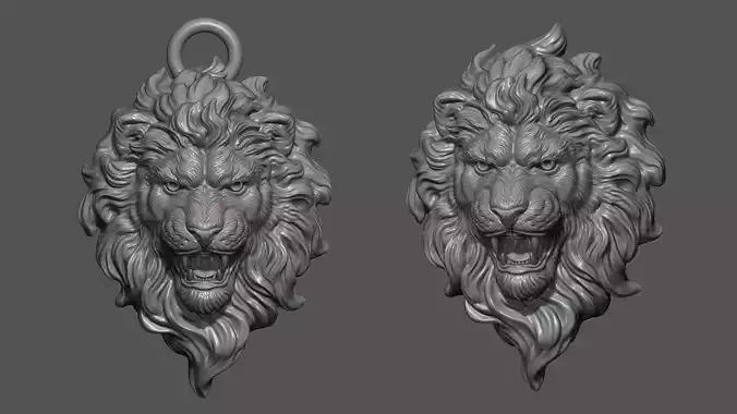 Lion head pendant version 5 3D print model
