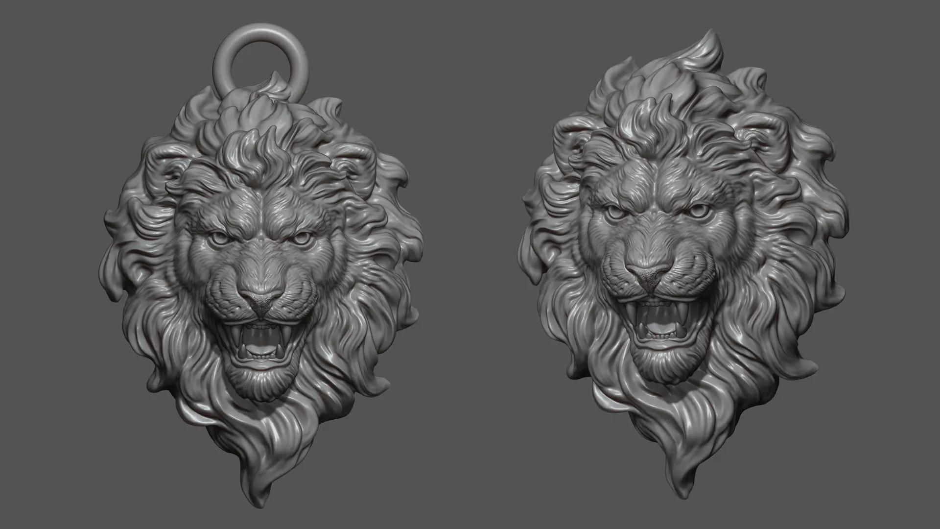 Lion head pendant version 5 3D print model
