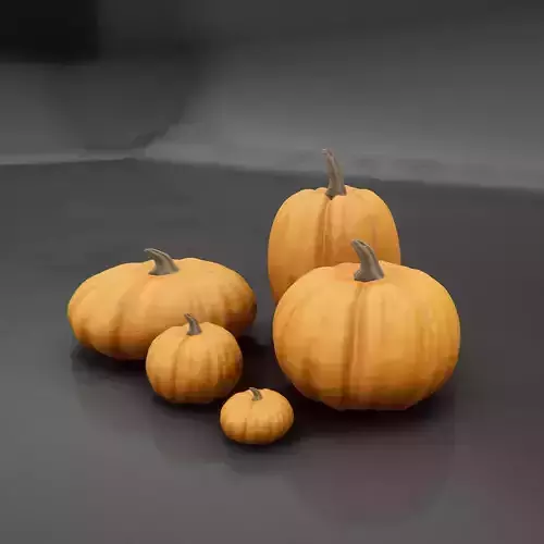 3D Pumpkin 5 Pack with 35 Texture and Shape Combinations Low-poly 3D model 3D Pumpkin 5 Pack with 35 Texture and Shape Combinations Low-poly 3D model
