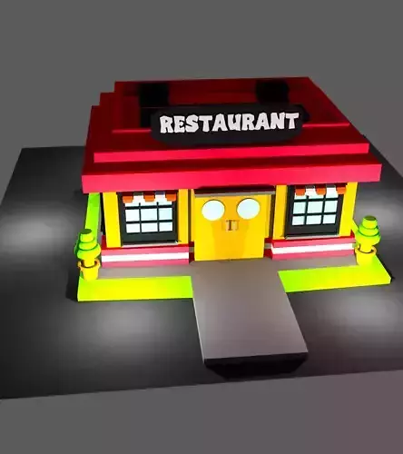 Restaurant stylized low poly