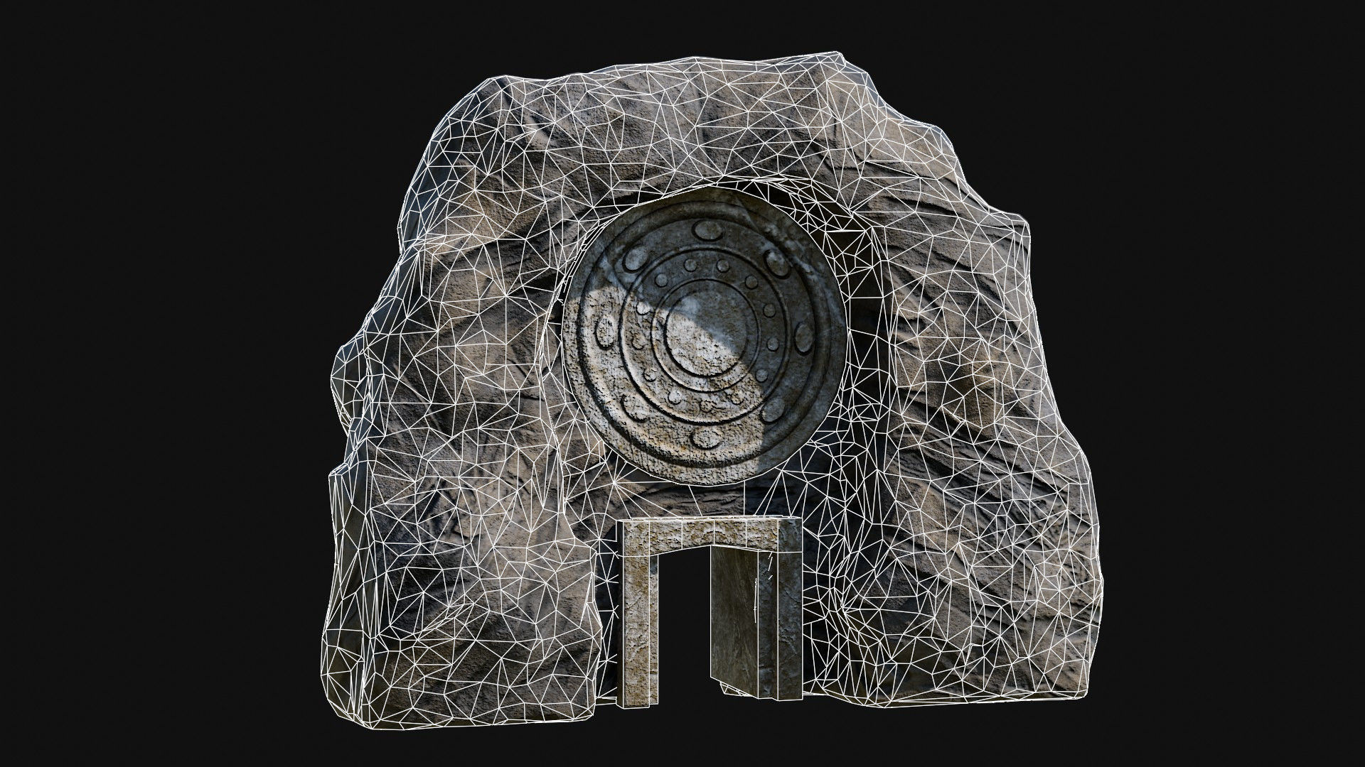 CAVE ENTRANCE GATE PORTAL DUNGEON ANCIENT TEMPLE COLLECTION Low-poly 3D model_12