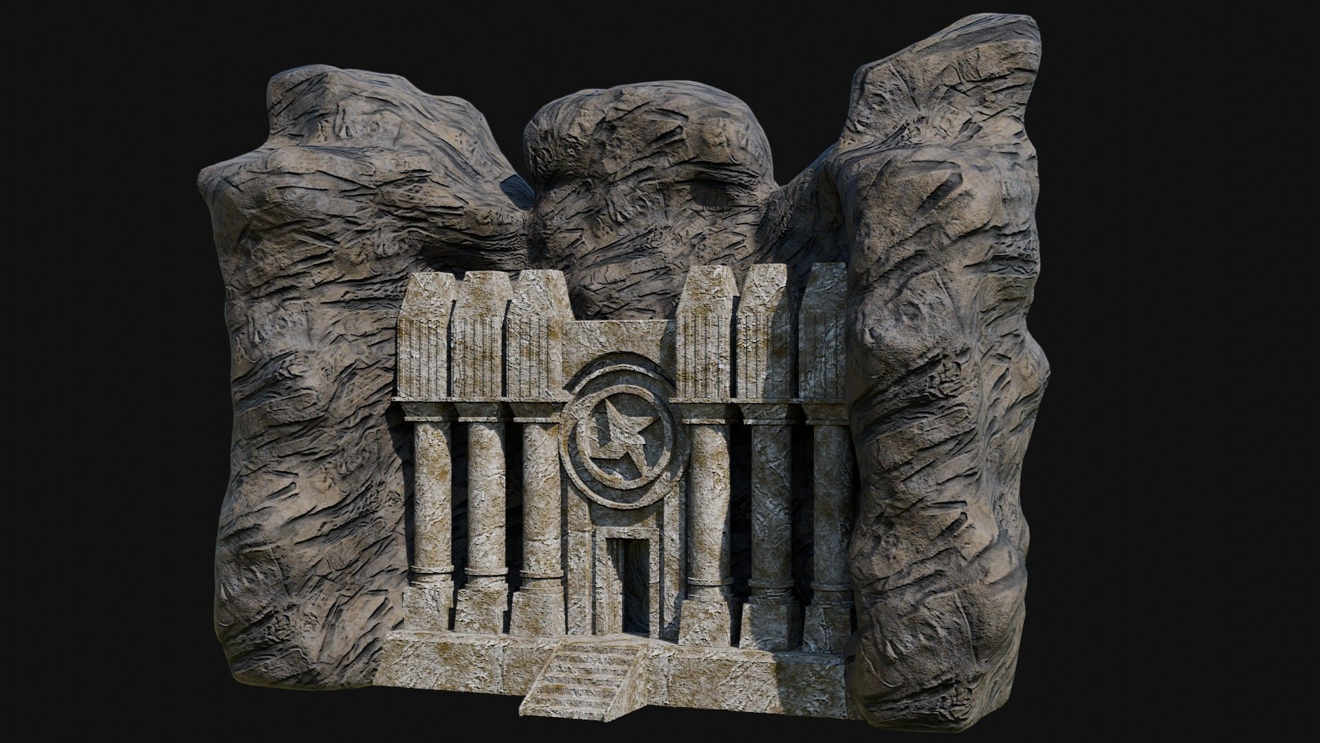 CAVE ENTRANCE GATE PORTAL DUNGEON ANCIENT TEMPLE COLLECTION Low-poly 3D model_31
