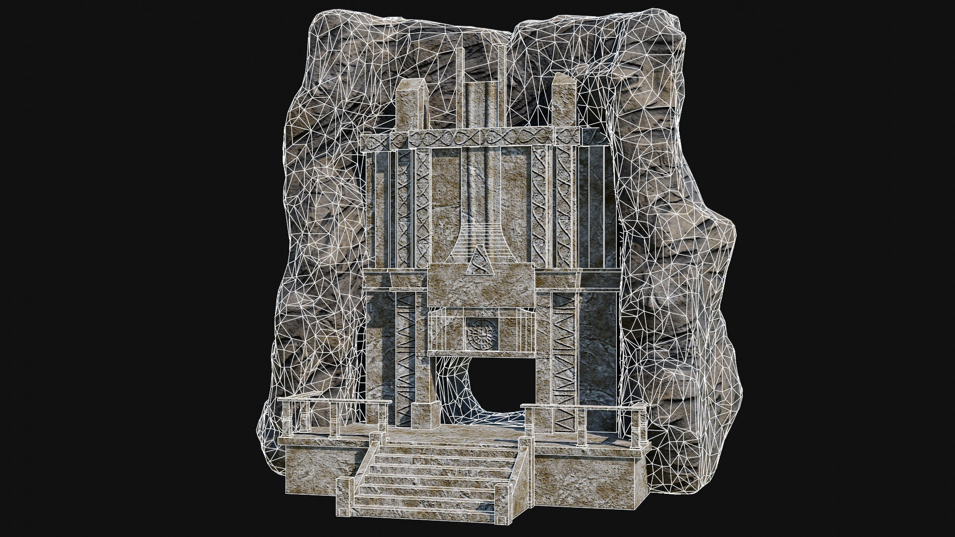 CAVE ENTRANCE GATE PORTAL DUNGEON ANCIENT TEMPLE COLLECTION Low-poly 3D model_52