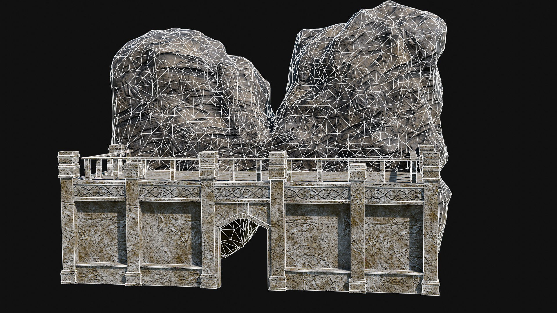 CAVE ENTRANCE GATE PORTAL DUNGEON ANCIENT TEMPLE COLLECTION Low-poly 3D model_16