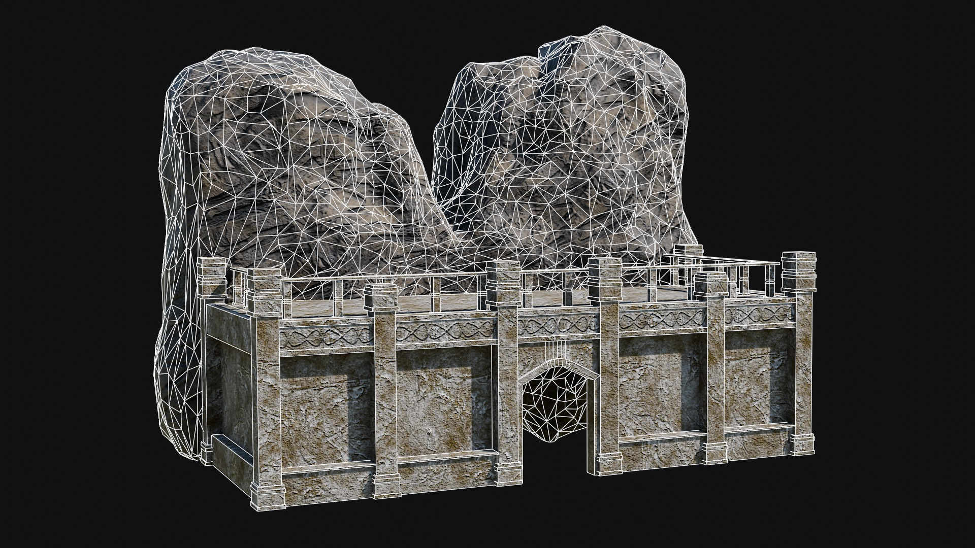 CAVE ENTRANCE GATE PORTAL DUNGEON ANCIENT TEMPLE COLLECTION Low-poly 3D model_18