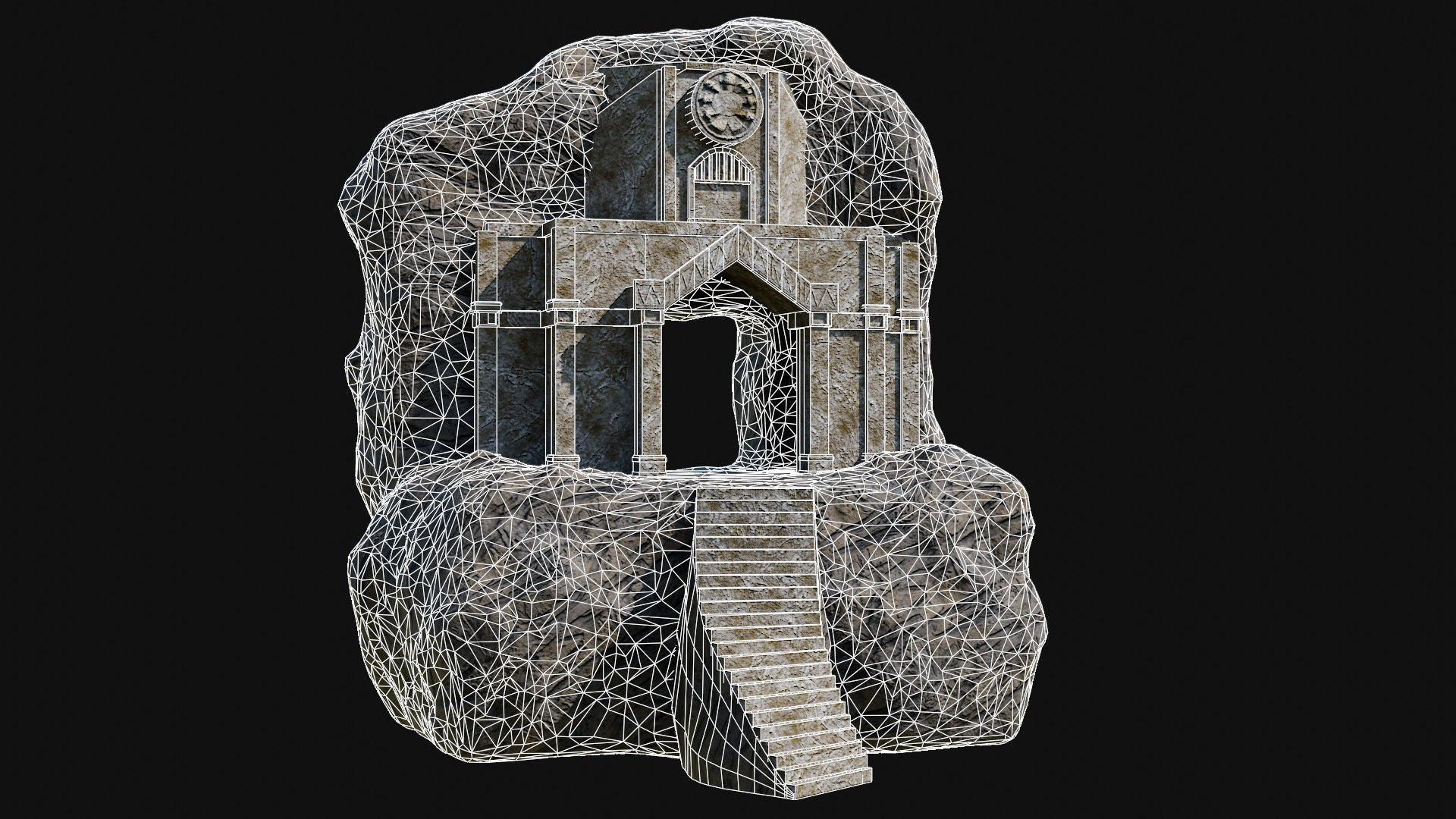 CAVE ENTRANCE GATE PORTAL DUNGEON ANCIENT TEMPLE COLLECTION Low-poly 3D model_24