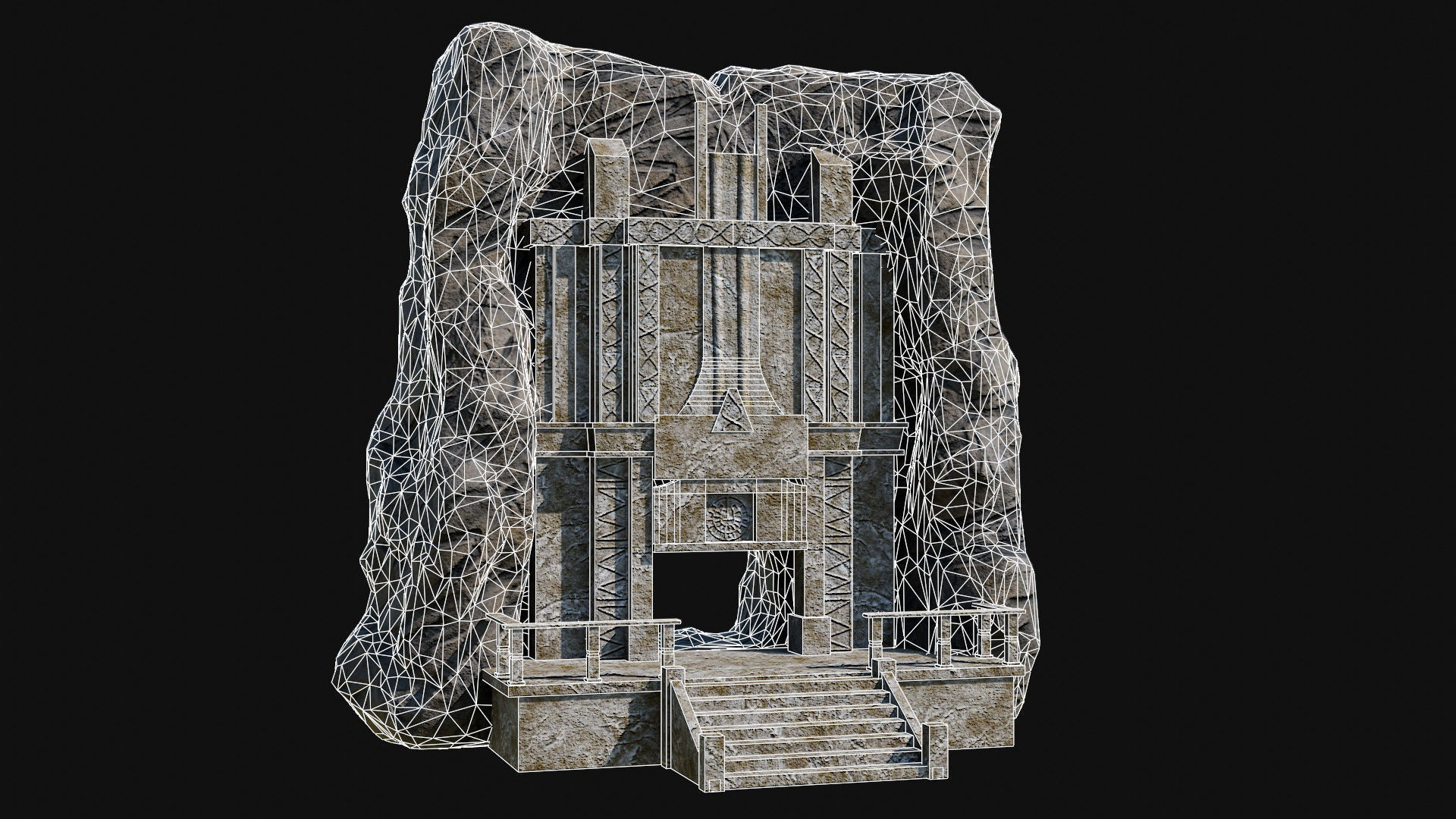 CAVE ENTRANCE GATE PORTAL DUNGEON ANCIENT TEMPLE COLLECTION Low-poly 3D model_54