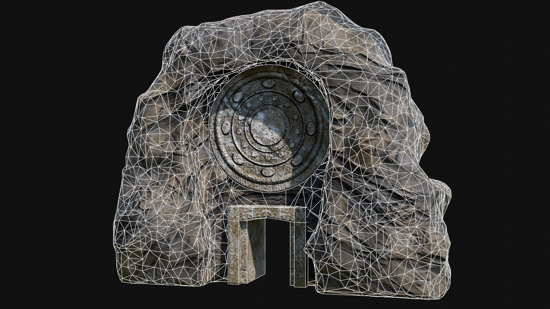 CAVE ENTRANCE GATE PORTAL DUNGEON ANCIENT TEMPLE COLLECTION Low-poly 3D model_10