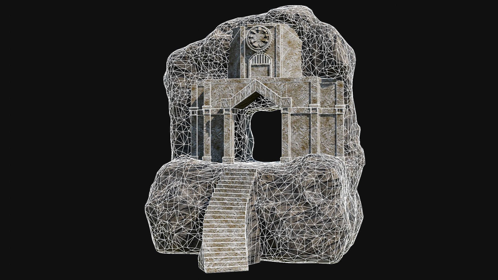 CAVE ENTRANCE GATE PORTAL DUNGEON ANCIENT TEMPLE COLLECTION Low-poly 3D model_22