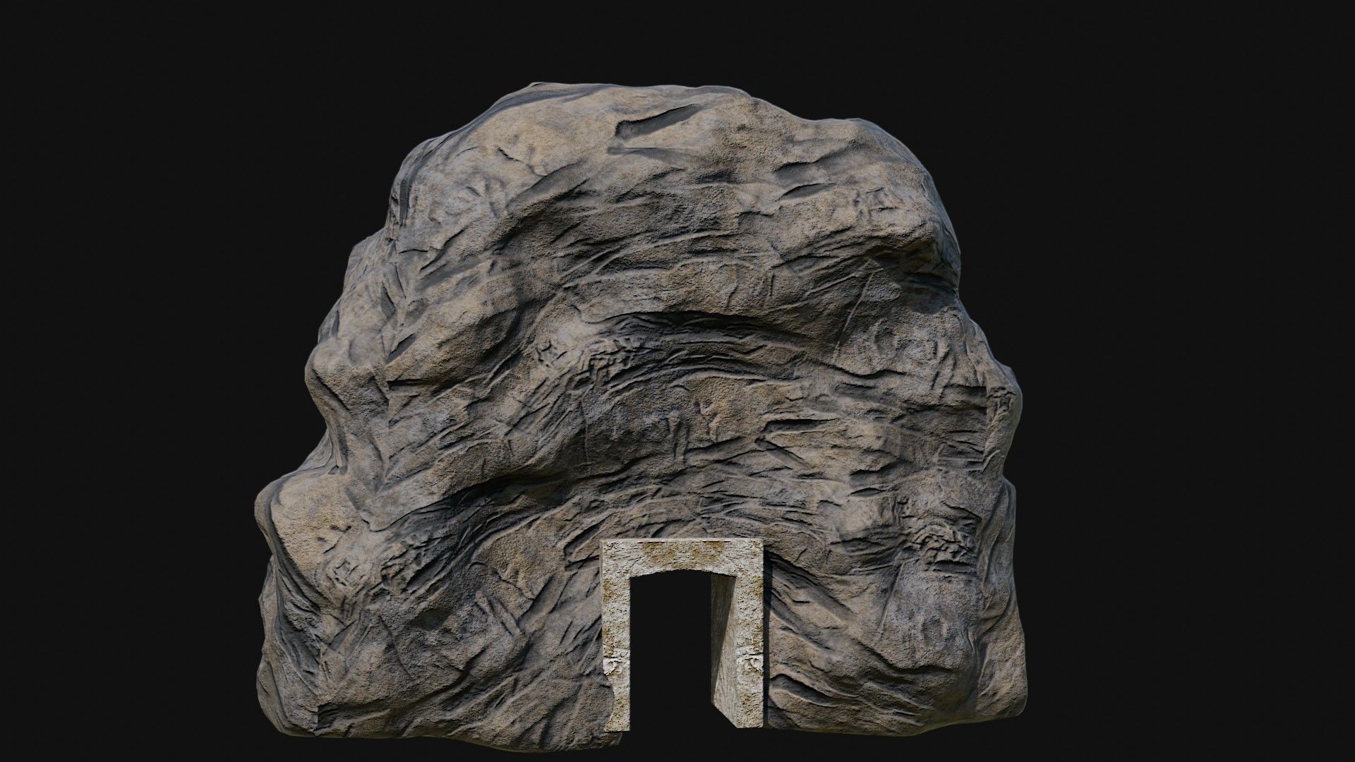 CAVE ENTRANCE GATE PORTAL DUNGEON ANCIENT TEMPLE COLLECTION Low-poly 3D model_8