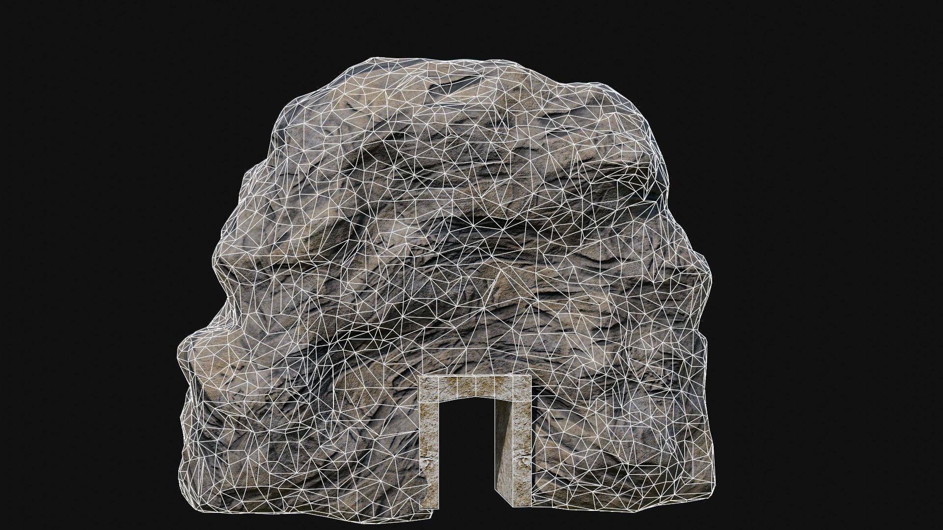 CAVE ENTRANCE GATE PORTAL DUNGEON ANCIENT TEMPLE COLLECTION Low-poly 3D model_11