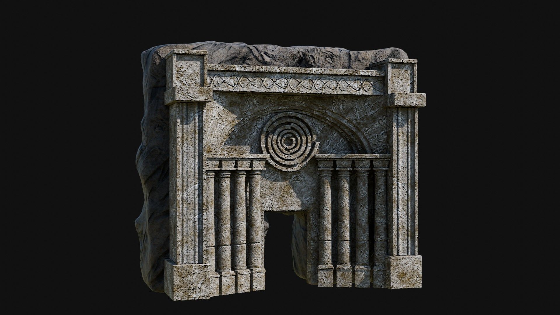 CAVE ENTRANCE GATE PORTAL DUNGEON ANCIENT TEMPLE COLLECTION Low-poly 3D model_39